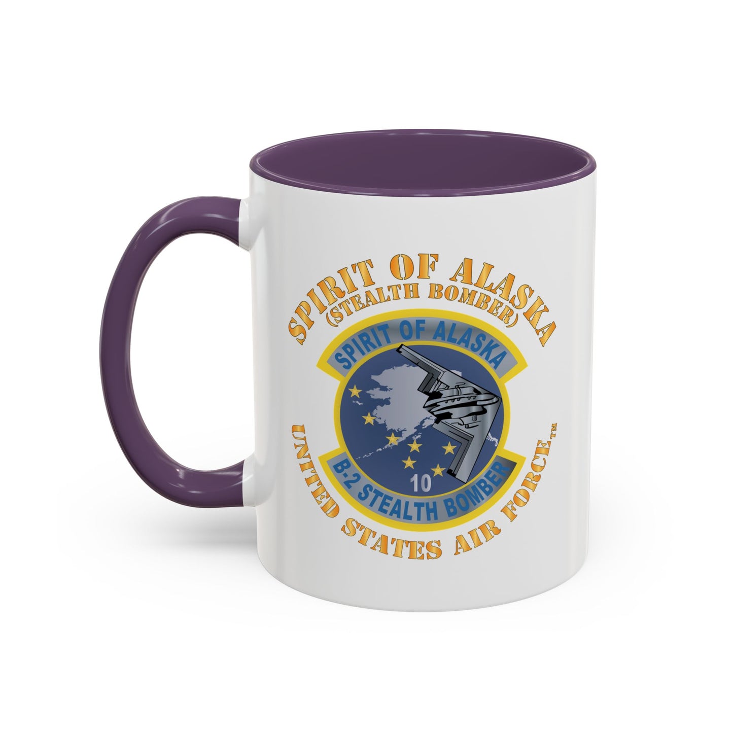 Accent Coffee Mug (11oz & 15oz) - USAF - B2 - Spirit of Alaska - Stealth Bomber X 300