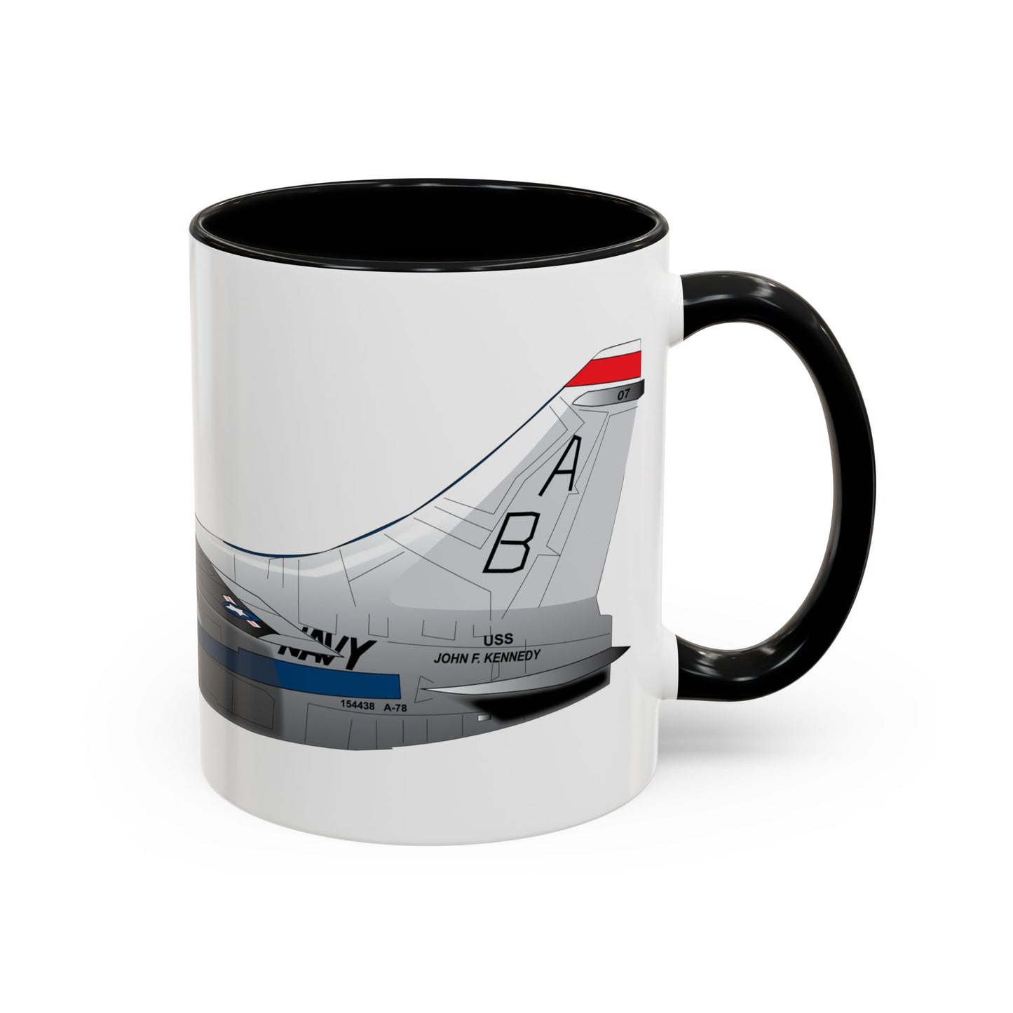 Accent Coffee Mug (11oz & 15oz) - Aircraft - Navy - A-7B Corsair II - Side X 300