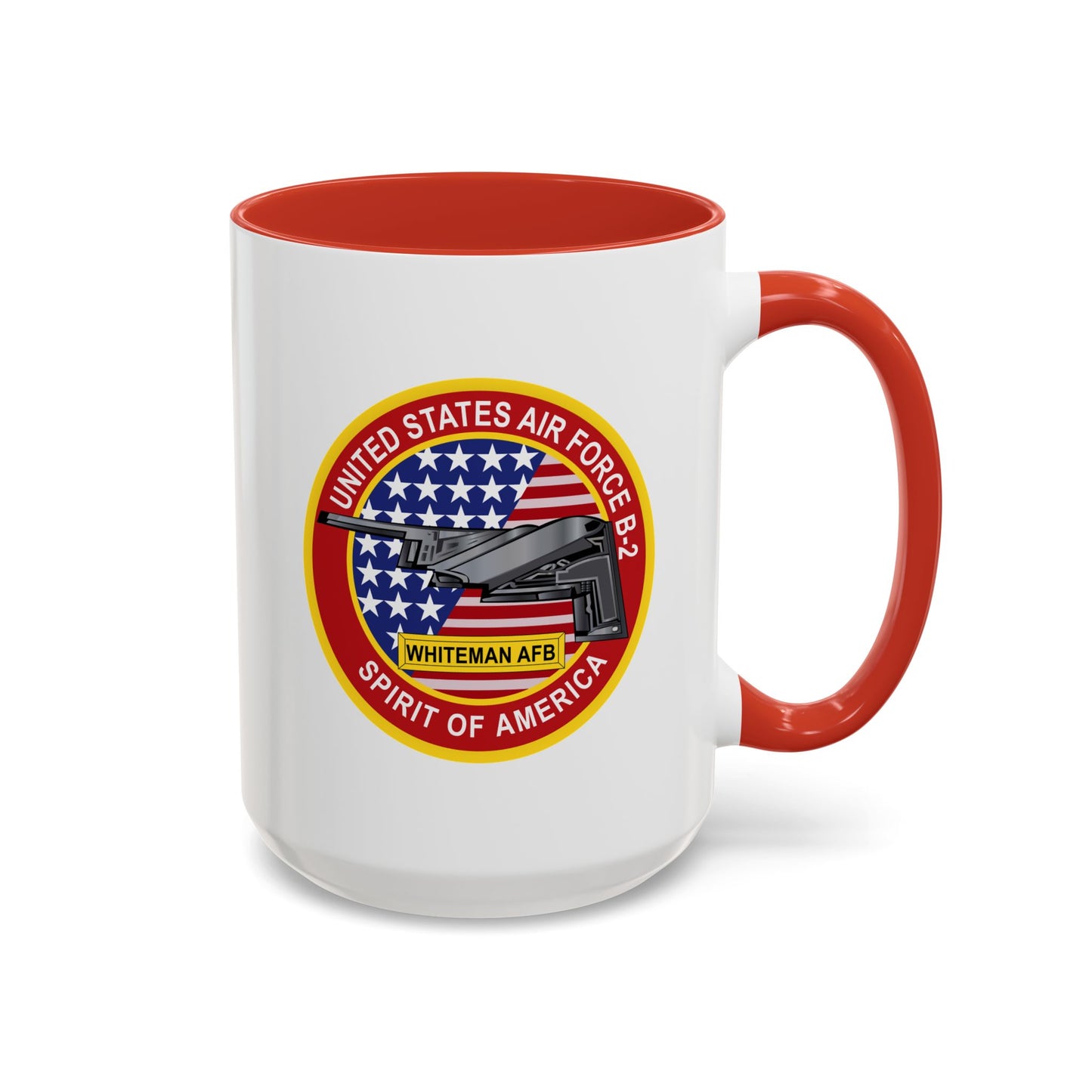 Accent Coffee Mug (11oz & 15oz) - USAF - B2 - Spirit - Stealth Bomber wo Txt