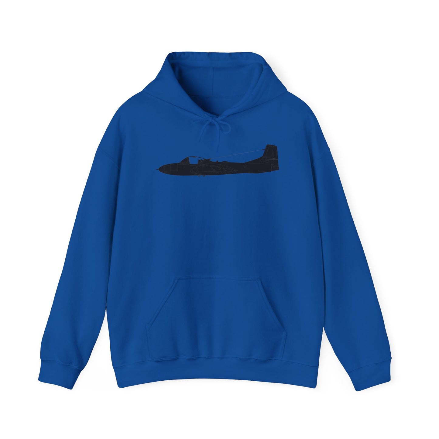 Unisex Heavy Blend Hooded Sweatshirt - Aircraft - T-37-Trainer - Side - Black - Metal X 300