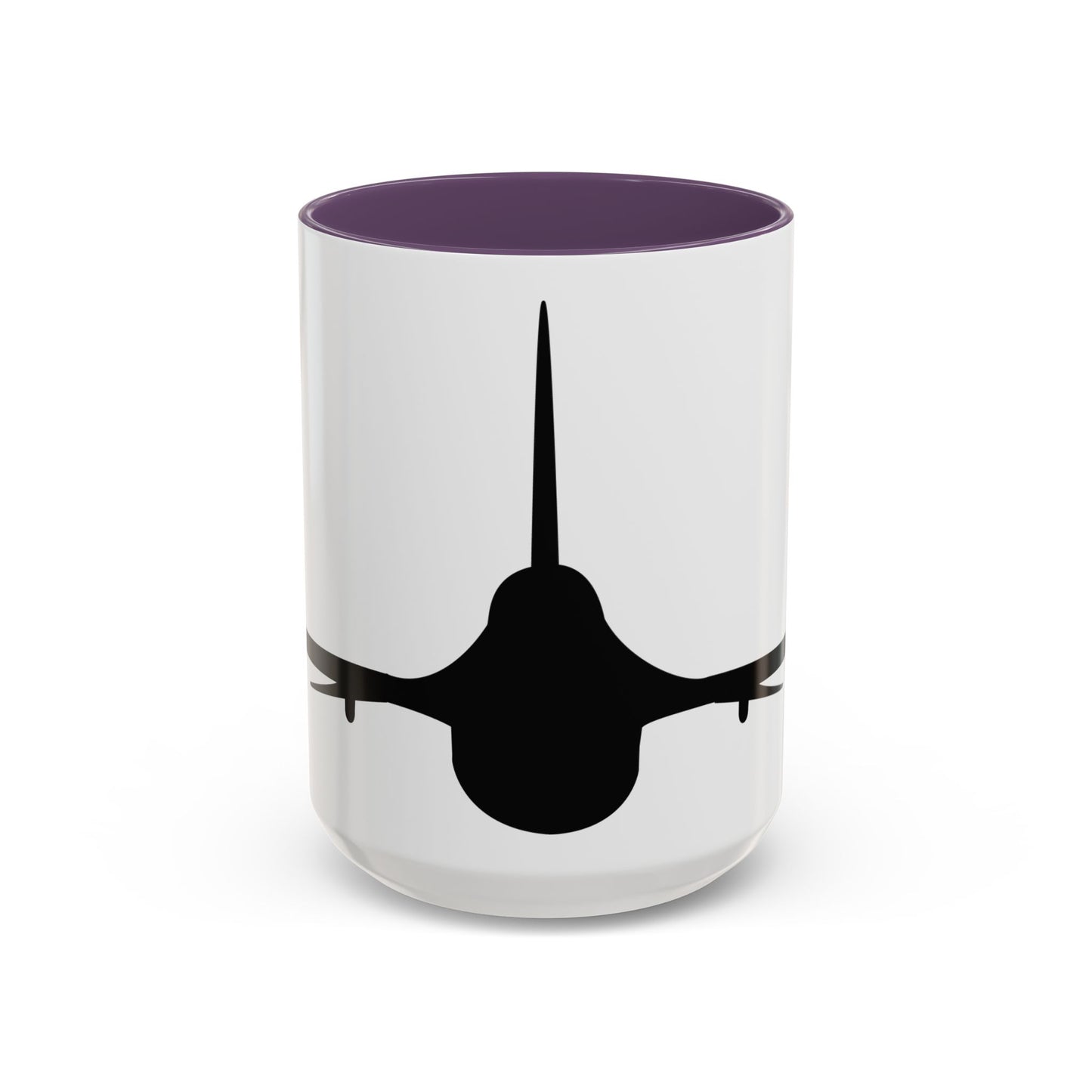Accent Coffee Mug (11oz & 15oz) - Aircraft - F-16 - Front - Silhouette wo Txt X 300