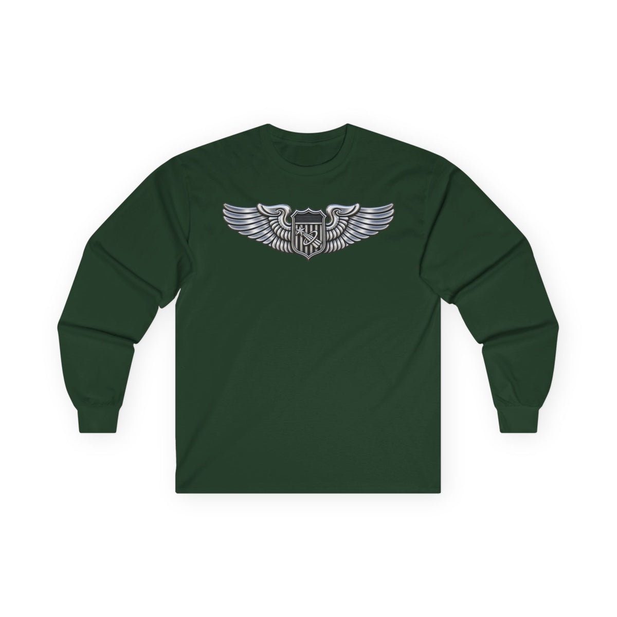 Unisex Ultra Cotton Long Sleeve Tee - USAF - Basic Astronaut Badge wo txt - 3D - Enhanced