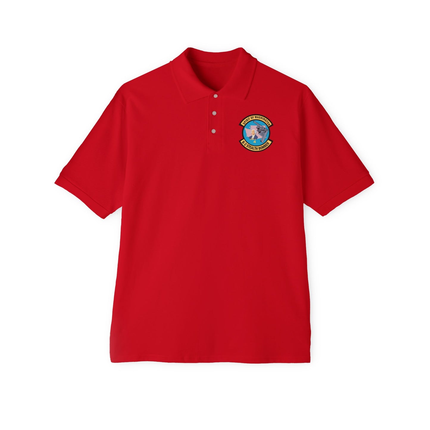 Men's Piqué Polo - USAF - B2 - Spirit of Washington - Stealth Bomber wo txt X 300