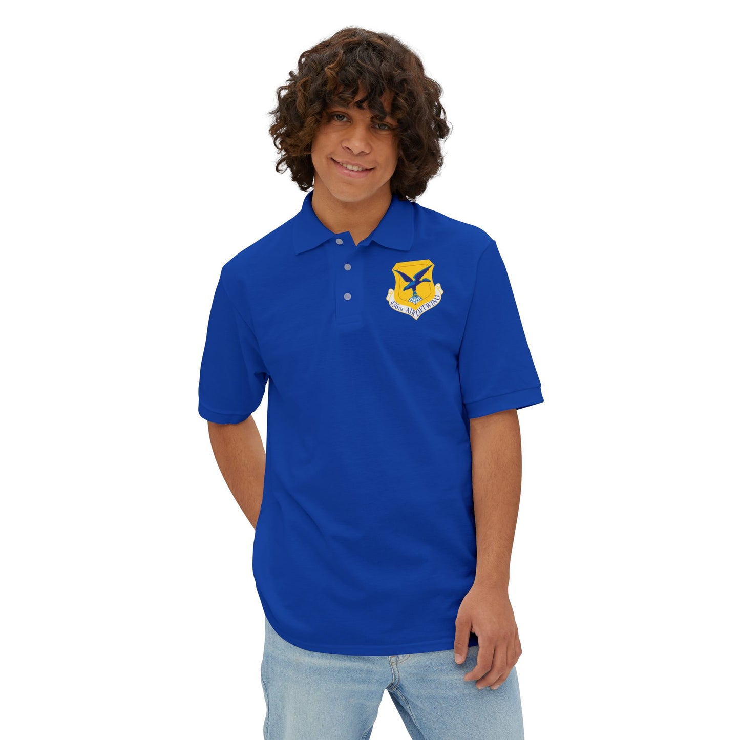 Men's Piqué Polo - USAF - 436th Airlift Wing wo Txt X 300