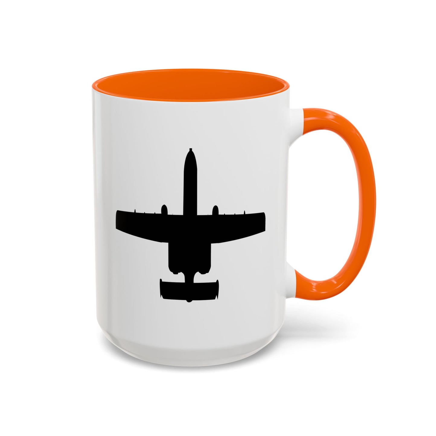 Accent Coffee Mug (11oz & 15oz) - Aircraft - USAF - A-10 Thunderbolt II - Top - Silhouette X 300