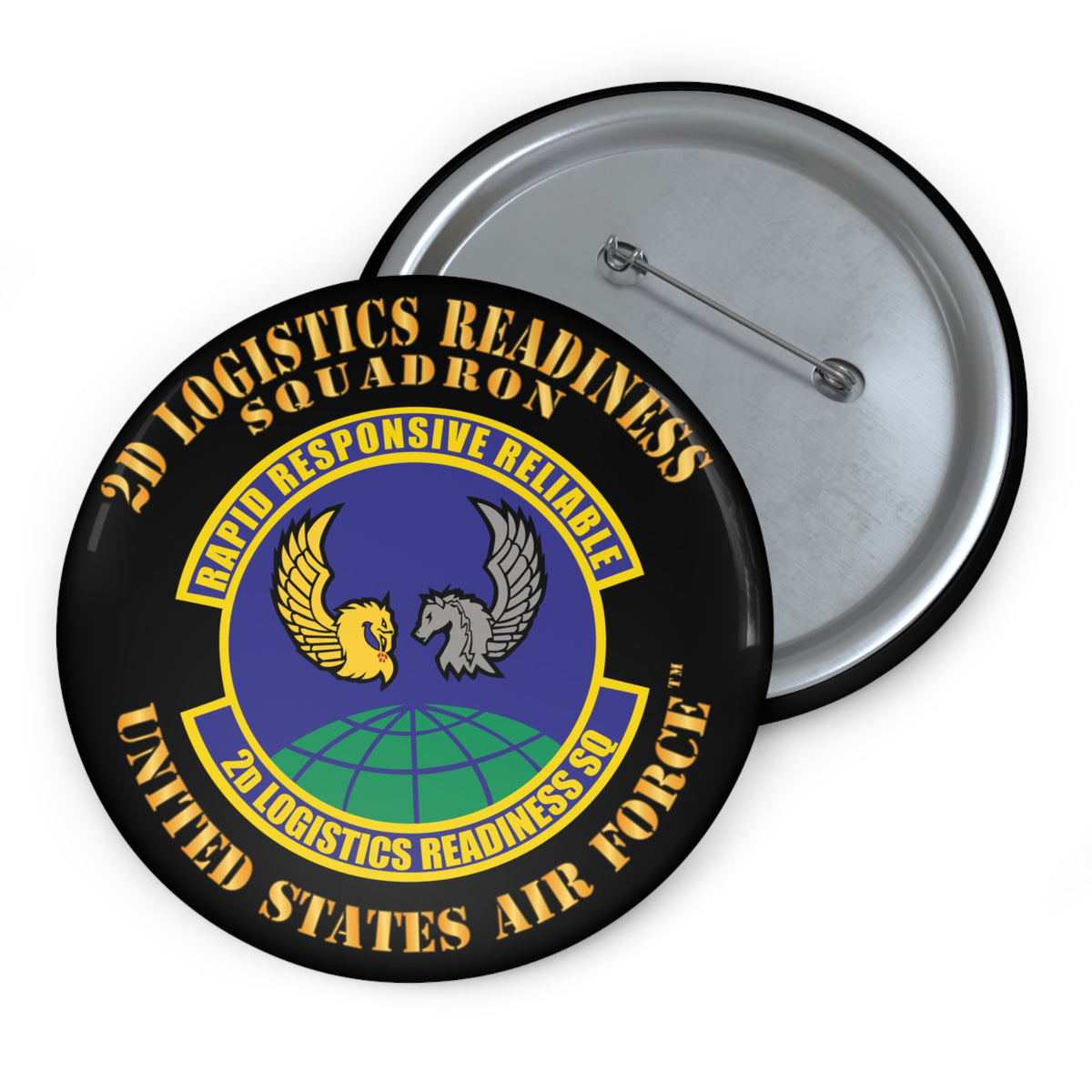 Custom Pin Button - USAF - 2d Logistics Readiness Squadron