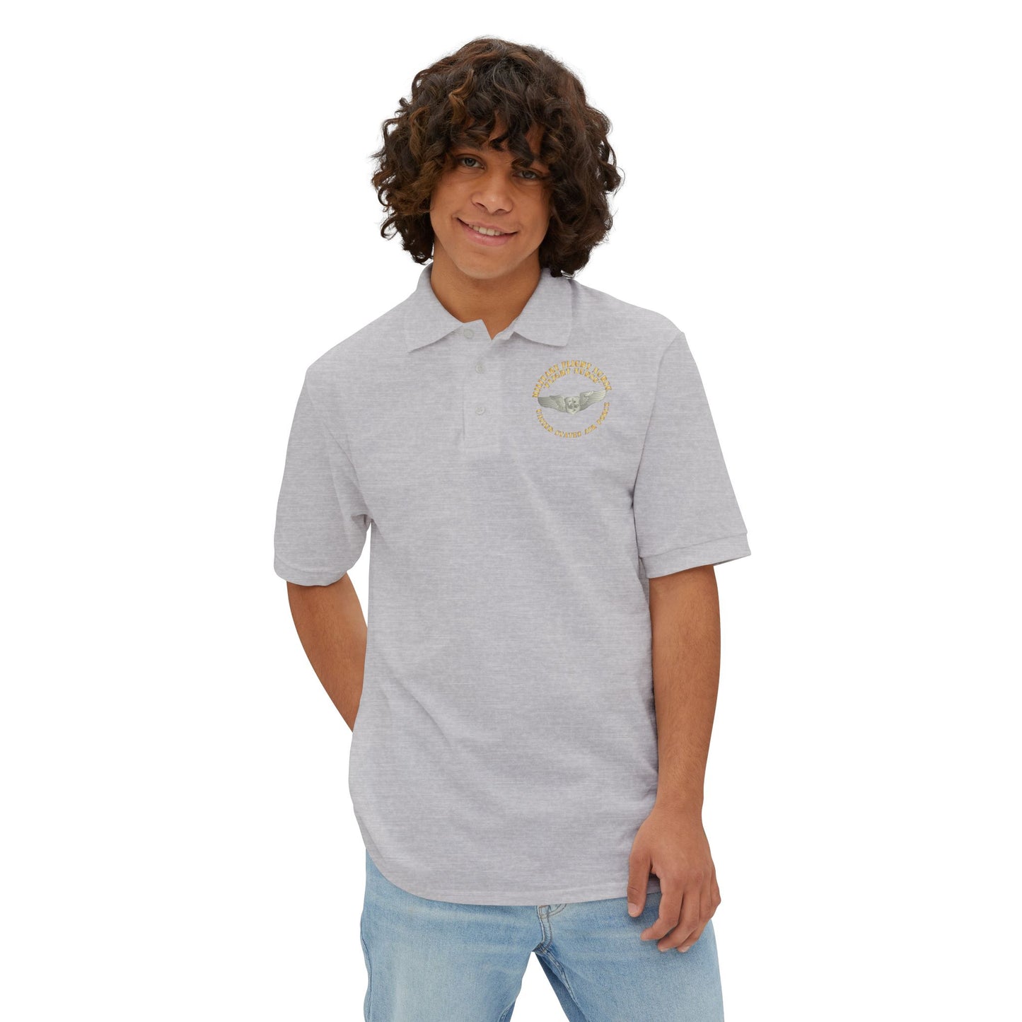 Men's Piqué Polo - USAF - Military Flight Nurse - Flight Nurse - Basic