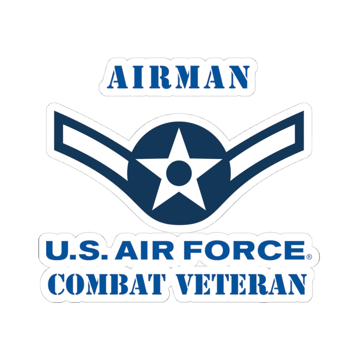 Kiss-Cut Stickers - USAF - Airman (E2) - 2020 - US Air Force - Combat Veteran