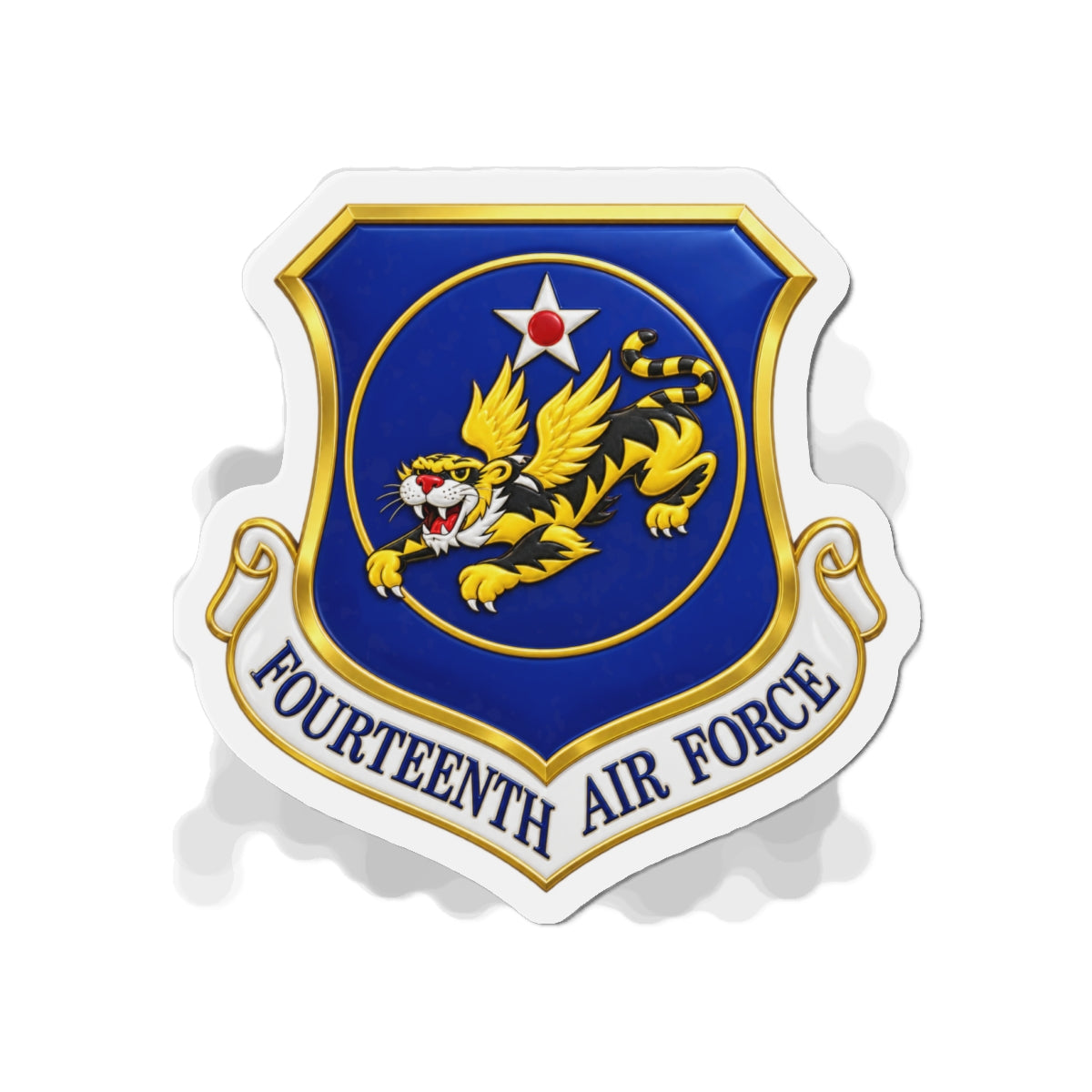 Die-Cut Magnet - USAF - 14th Air Force - Flying Tigers wo txt - 3D - Enhanced
