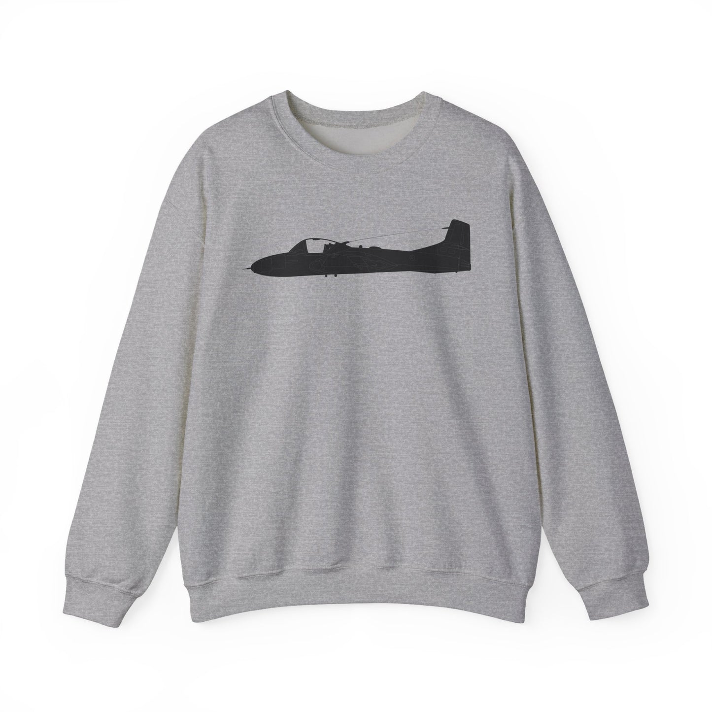 Crewneck Sweatshirt - Aircraft - T-37-Trainer - Top - Black - Metal X 300