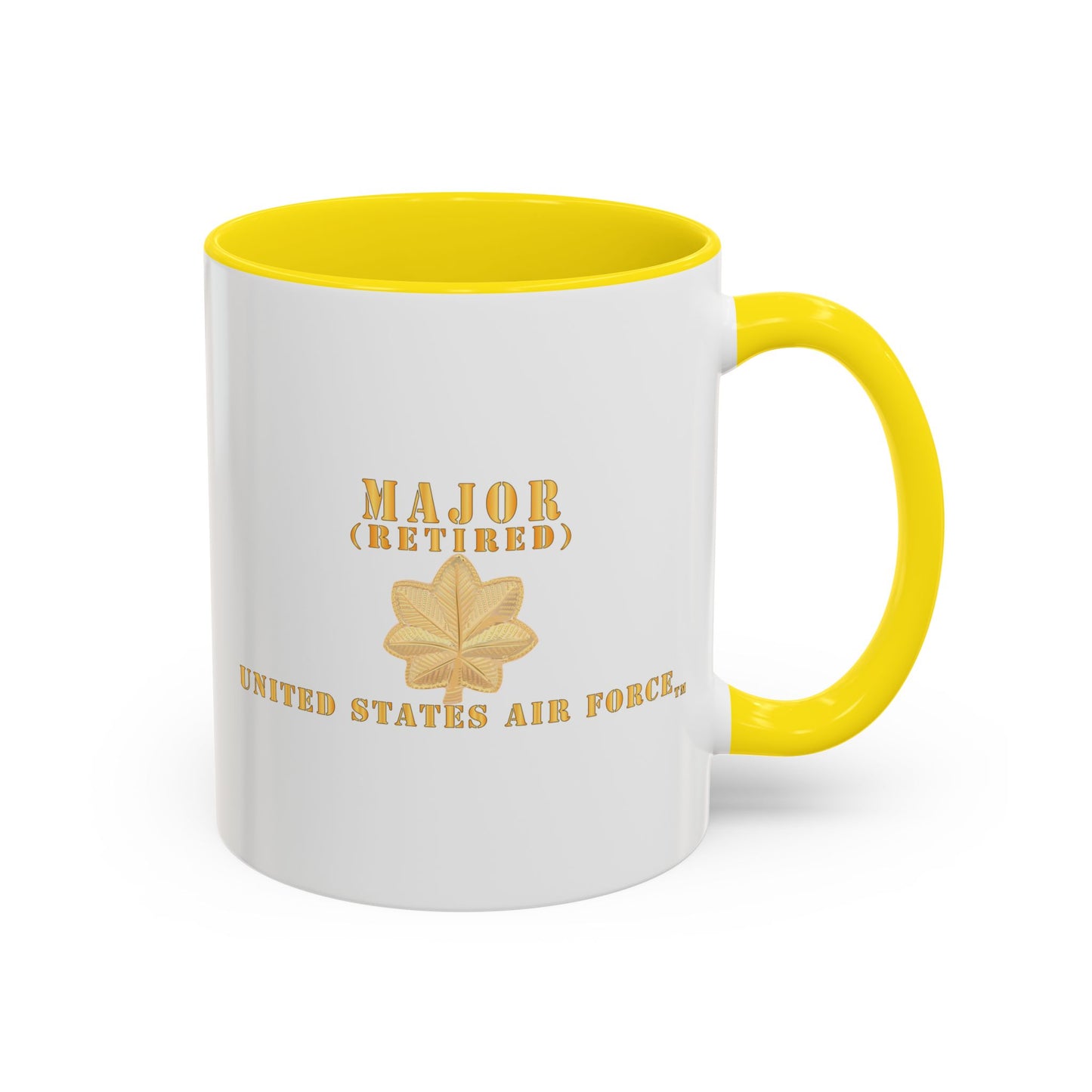 Accent Coffee Mug (11oz & 15oz) - USAF - Major - MAJ - Retired X 300