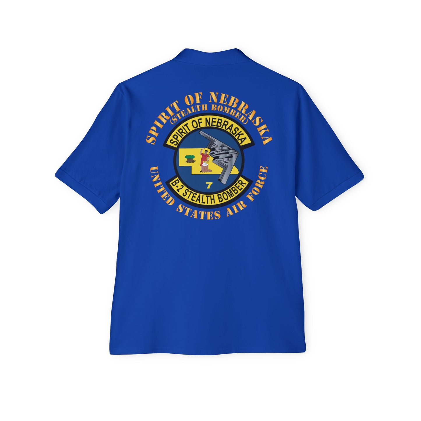 Men's Piqué Polo - USAF - B2 - Spirit of Nebraska - Stealth Bomber X 300