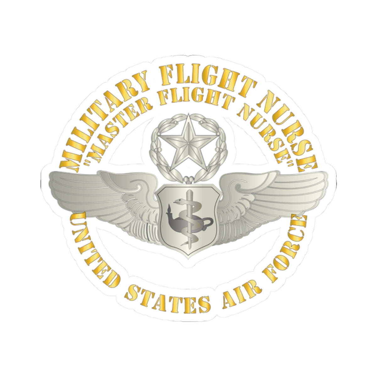 Kiss-Cut Stickers - USAF - Military Flight Nurse - Flight Nurse - Master