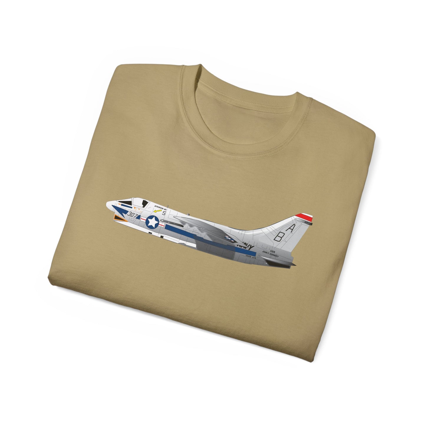 Unisex Ultra Cotton Tee - Aircraft - Navy - A-7B Corsair II - Side X 300