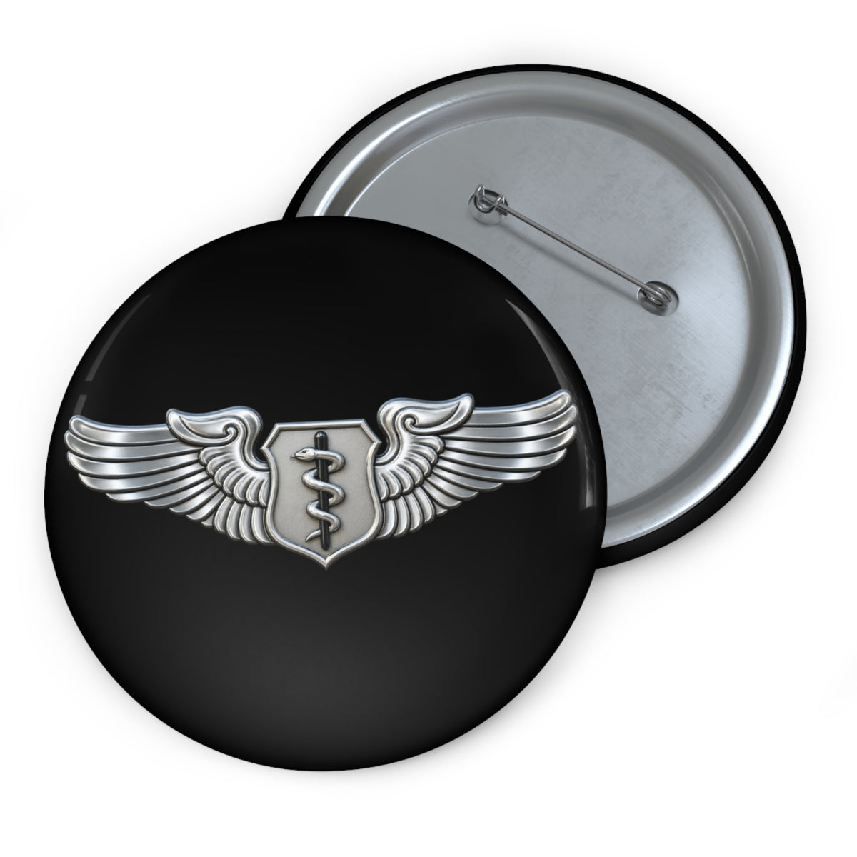 Custom Pin Button - USAF - Flight Surgeon Badge wo txt - 3D - Enhanced