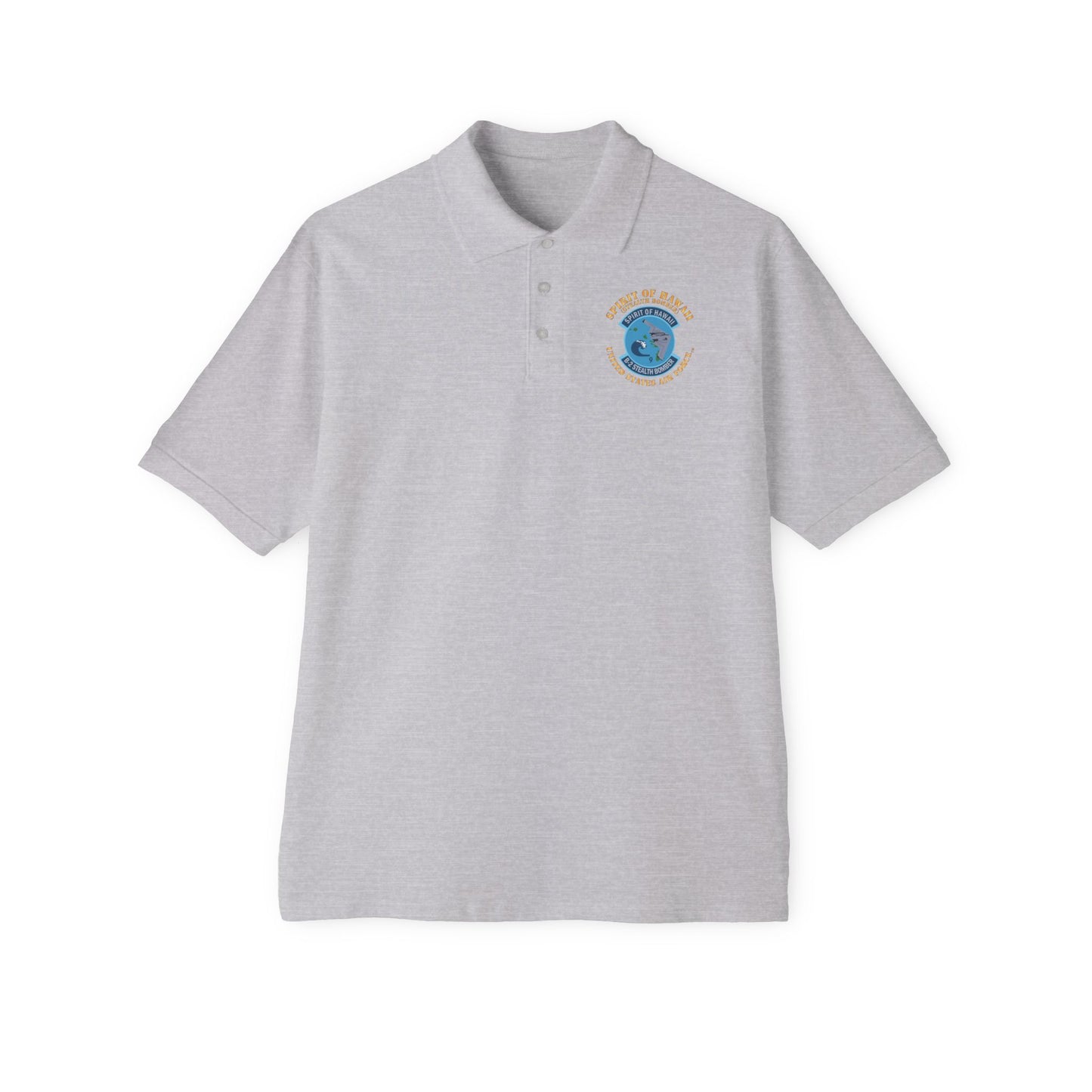 Men's Piqué Polo - USAF - B2 - Spirit of Hawaii - Stealth Bomber X 300