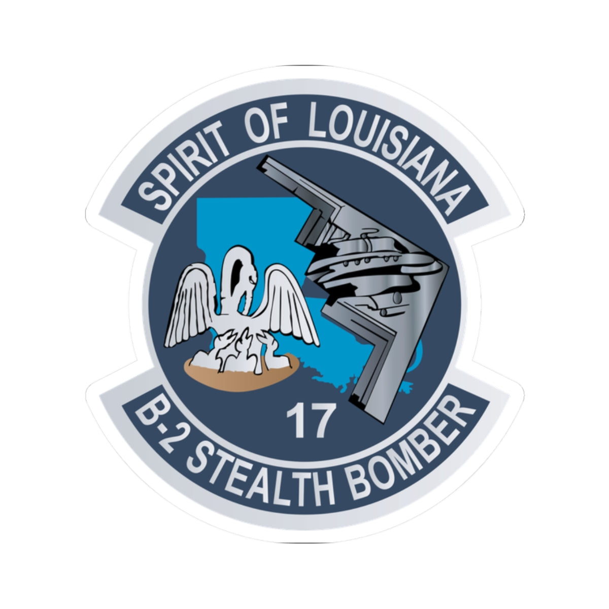 Kiss-Cut Stickers - USAF - B2 - Spirit of Louisiana - Stealth Bomber wo txt X 300