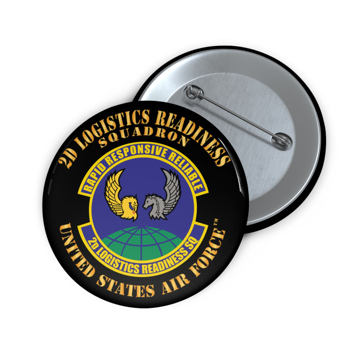 Custom Pin Button - USAF - 2d Logistics Readiness Squadron