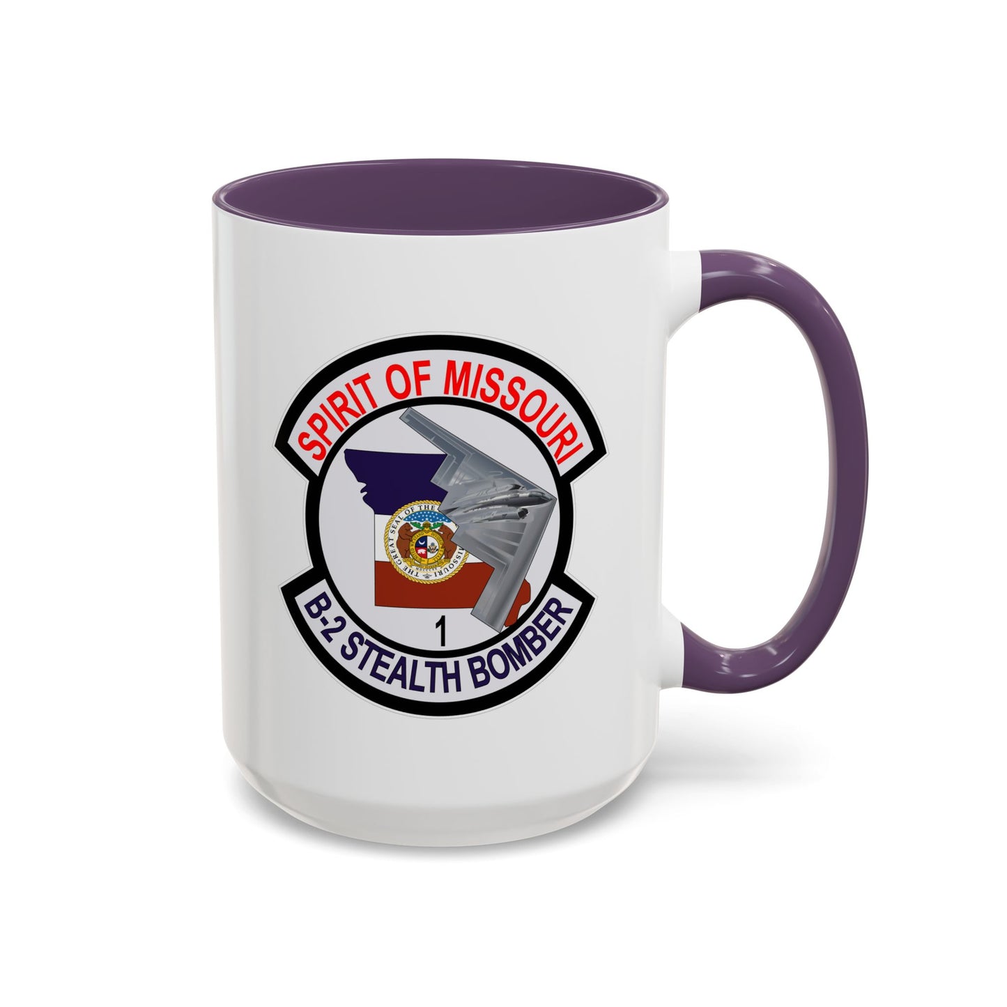 Accent Coffee Mug (11oz & 15oz) - USAF - B2 - Spirit of Missouri - Stealth Bomber wo Txt