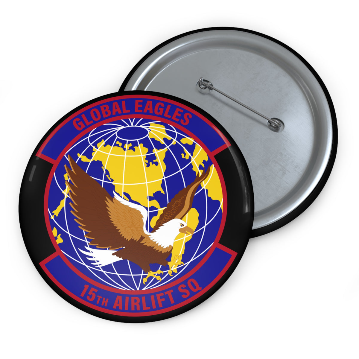 Custom Pin Button - USAF - 15th Airlift Squadron wo txt