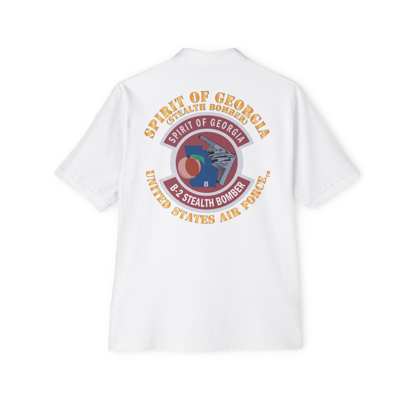 Men's Piqué Polo - USAF - B2 - Spirit of Georgia - Stealth Bomber X 300