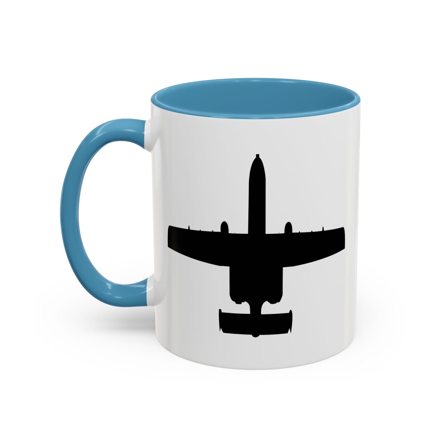 Accent Coffee Mug (11oz & 15oz) - Aircraft - USAF - A-10 Thunderbolt II - Top - Silhouette X 300