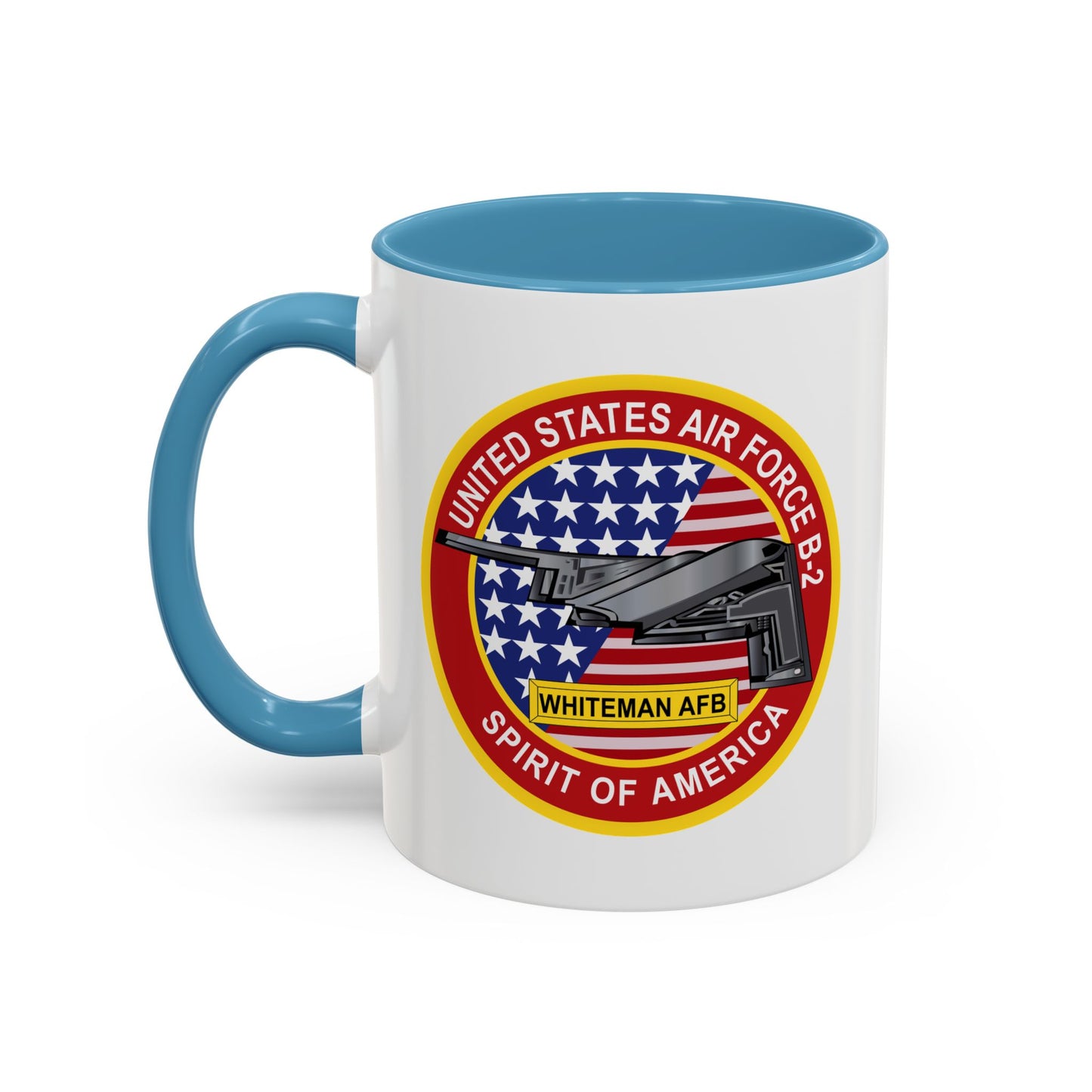 Accent Coffee Mug (11oz & 15oz) - USAF - B2 - Spirit - Stealth Bomber wo Txt