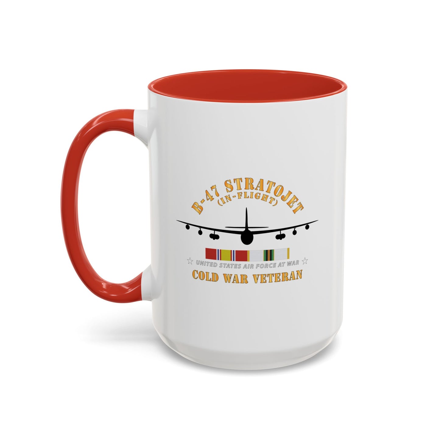 Accent Coffee Mug (11oz & 15oz) - USAF - B-47 Stratojet - In Flt - Silhouette - Cold War Veteran X 300