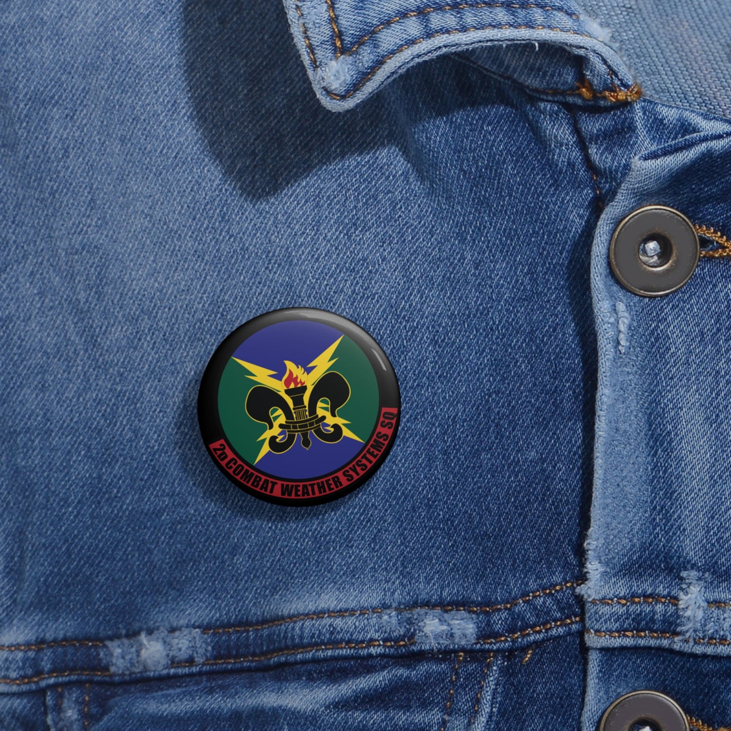 Custom Pin Button - USAF - 2d Combat Weather Systems Squadron wo txt