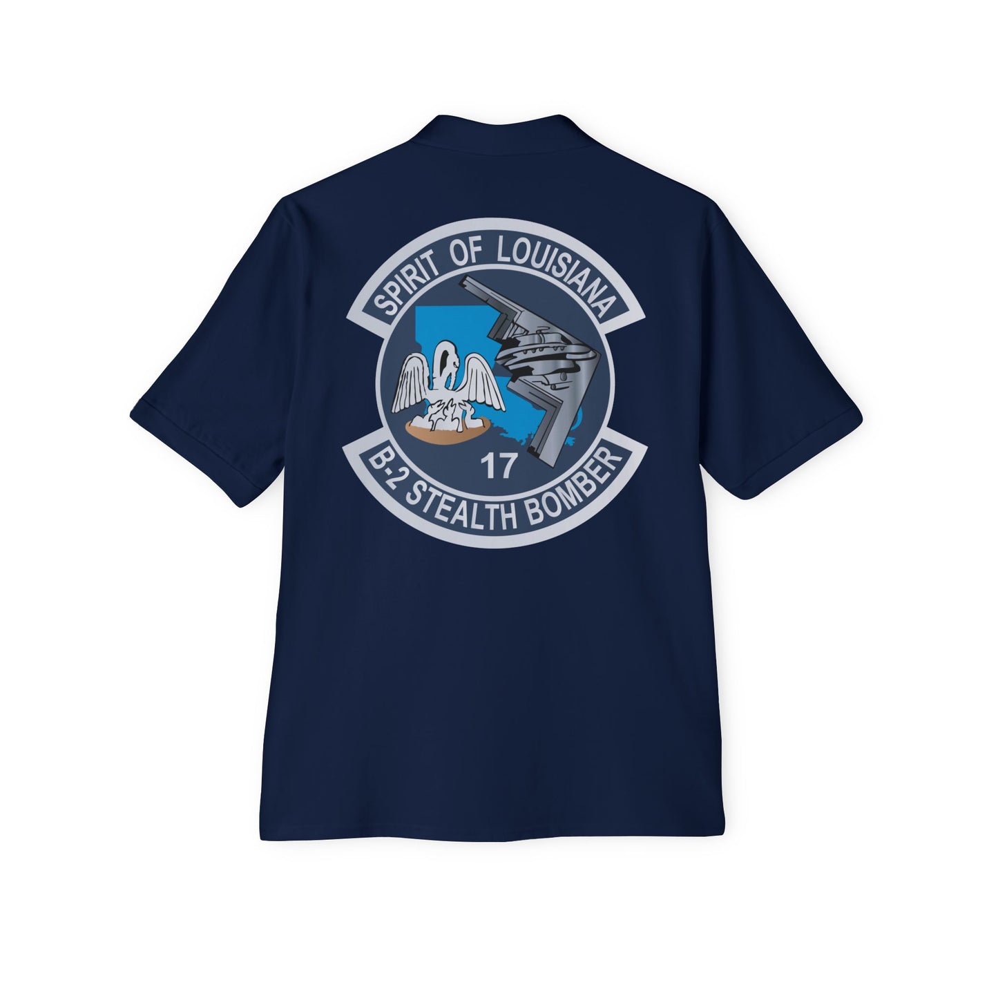 Men's Piqué Polo - USAF - B2 - Spirit of Louisiana - Stealth Bomber X 300