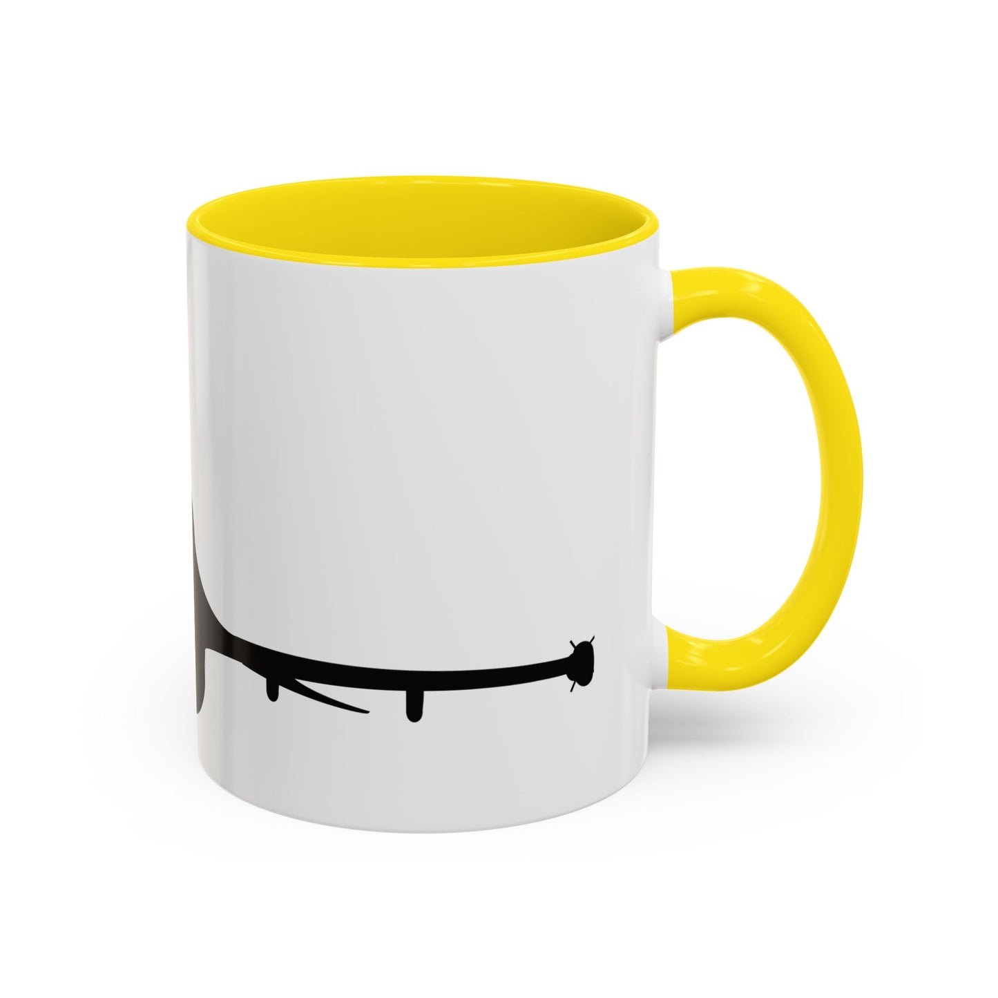 Accent Coffee Mug (11oz & 15oz) - Aircraft - F-16 - Front - Silhouette wo Txt X 300