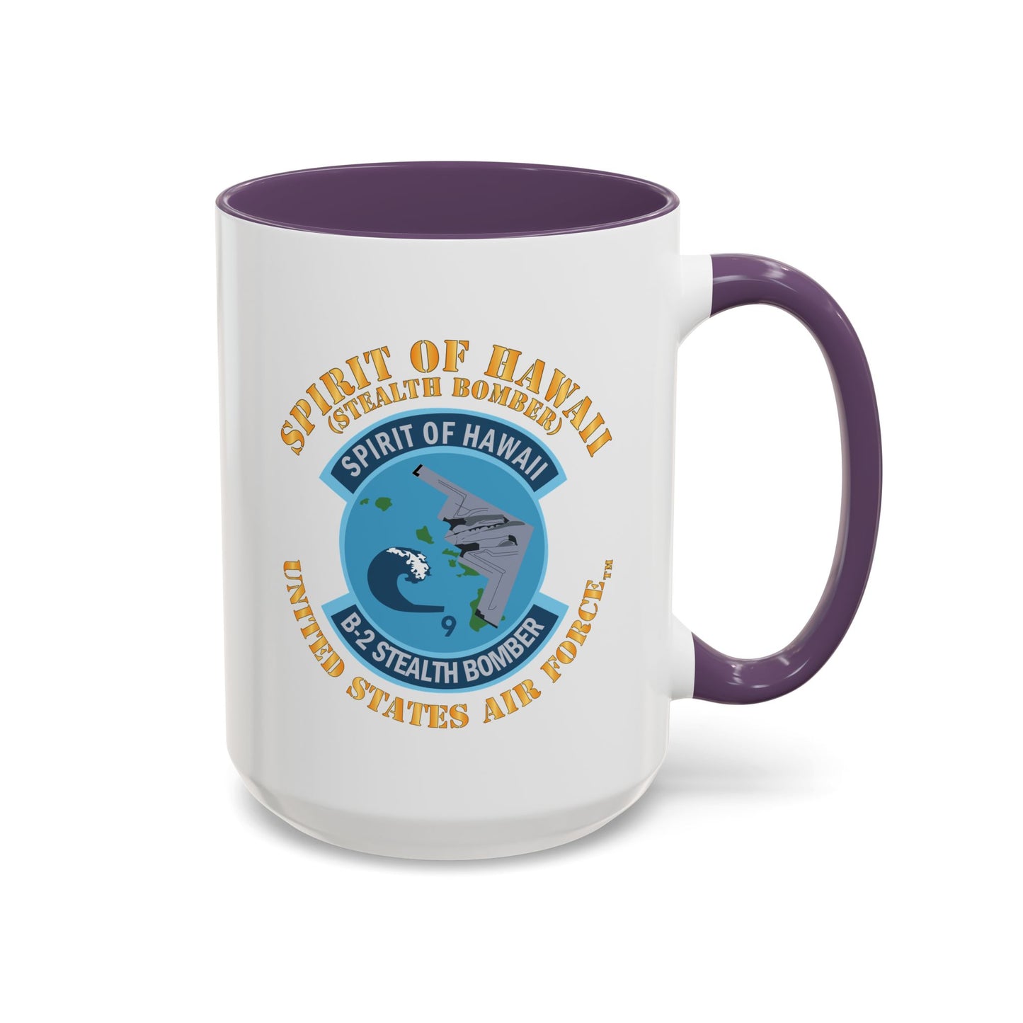 Accent Coffee Mug (11oz & 15oz) - USAF - B2 - Spirit of Hawaii - Stealth Bomber X 300