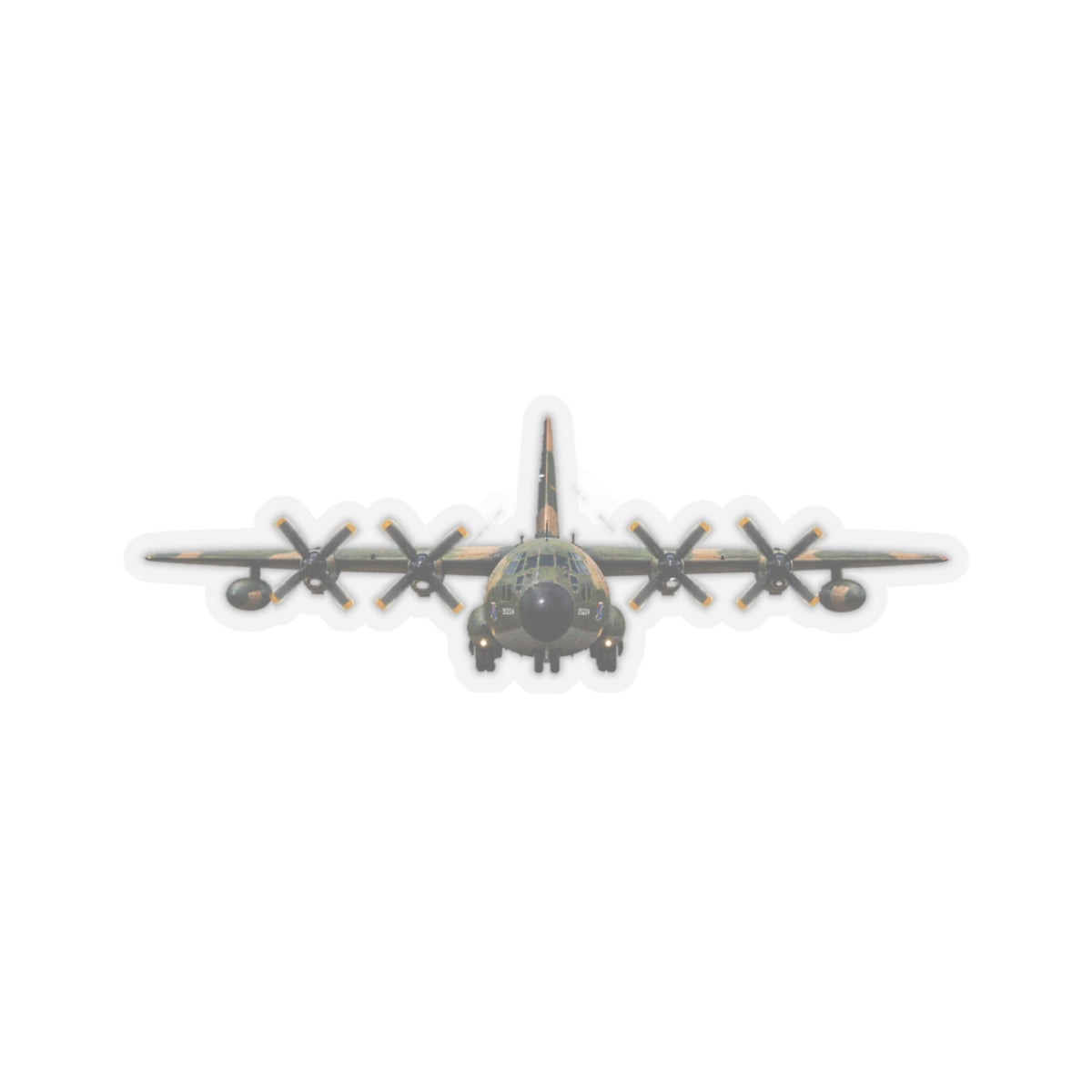 Kiss-Cut Stickers - C-130  Aircraft - Camo - FRONT