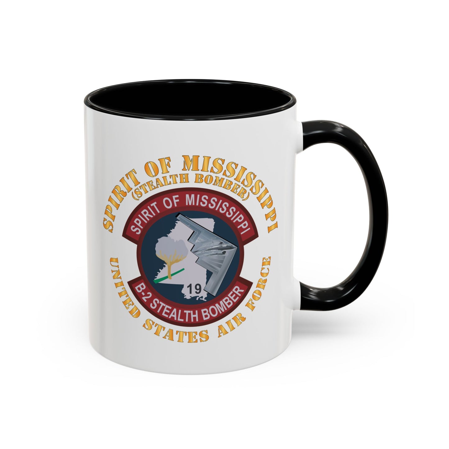 Accent Coffee Mug (11oz & 15oz) - USAF - B2 - Spirit of Mississippi - Stealth Bomber X 300