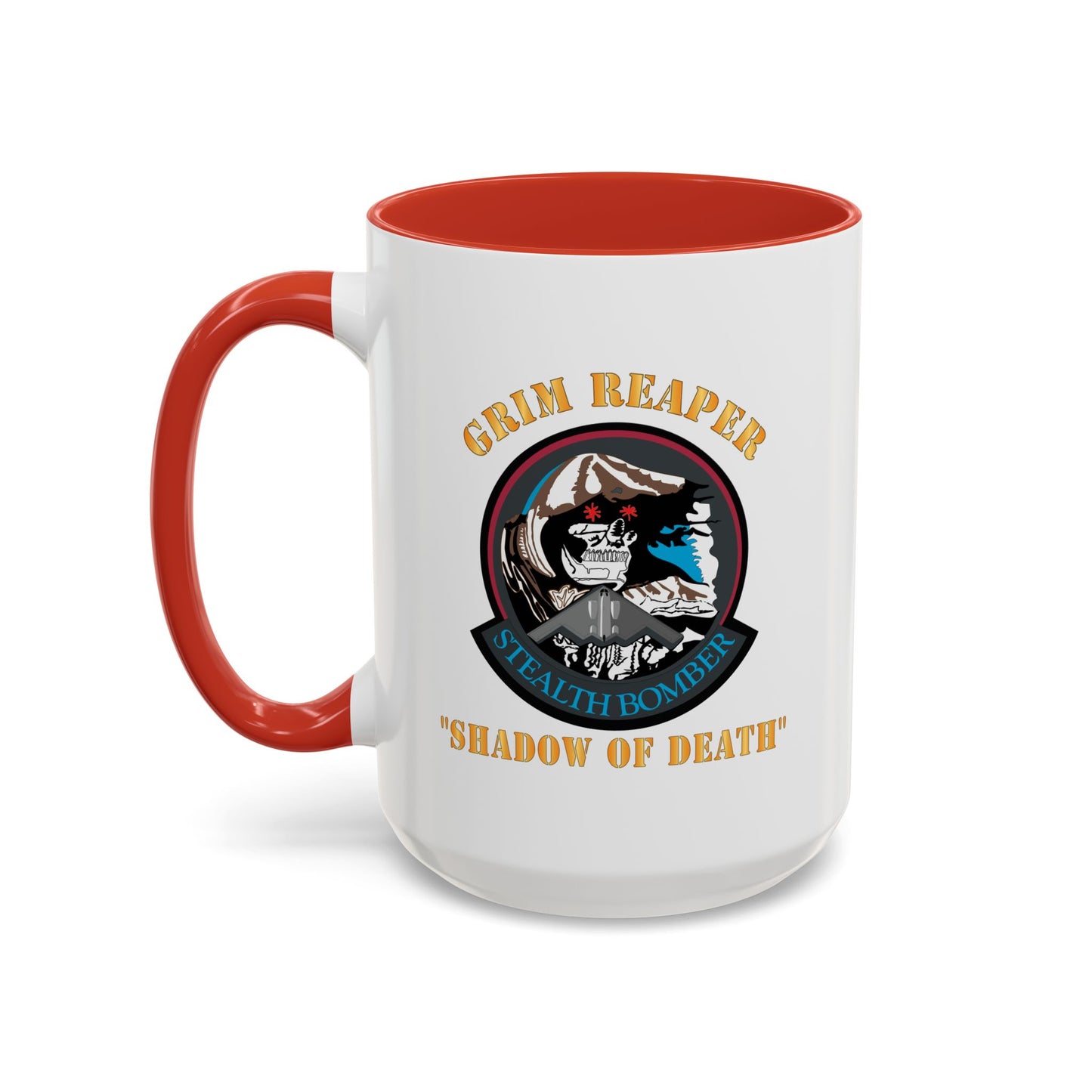 Accent Coffee Mug (11oz & 15oz) - USAF - B2 - Grim Reaper - Stealth Bomber X 300