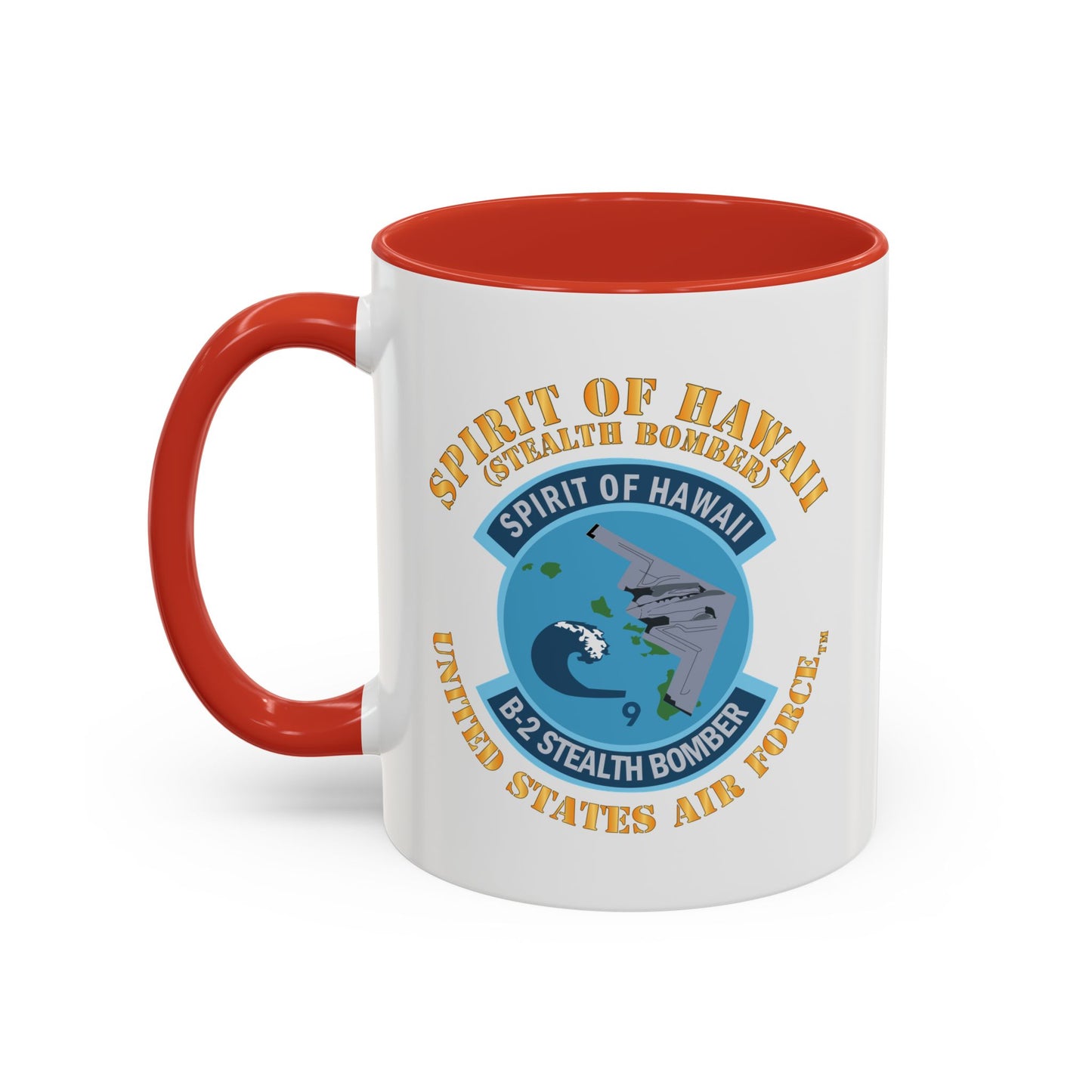 Accent Coffee Mug (11oz & 15oz) - USAF - B2 - Spirit of Hawaii - Stealth Bomber X 300