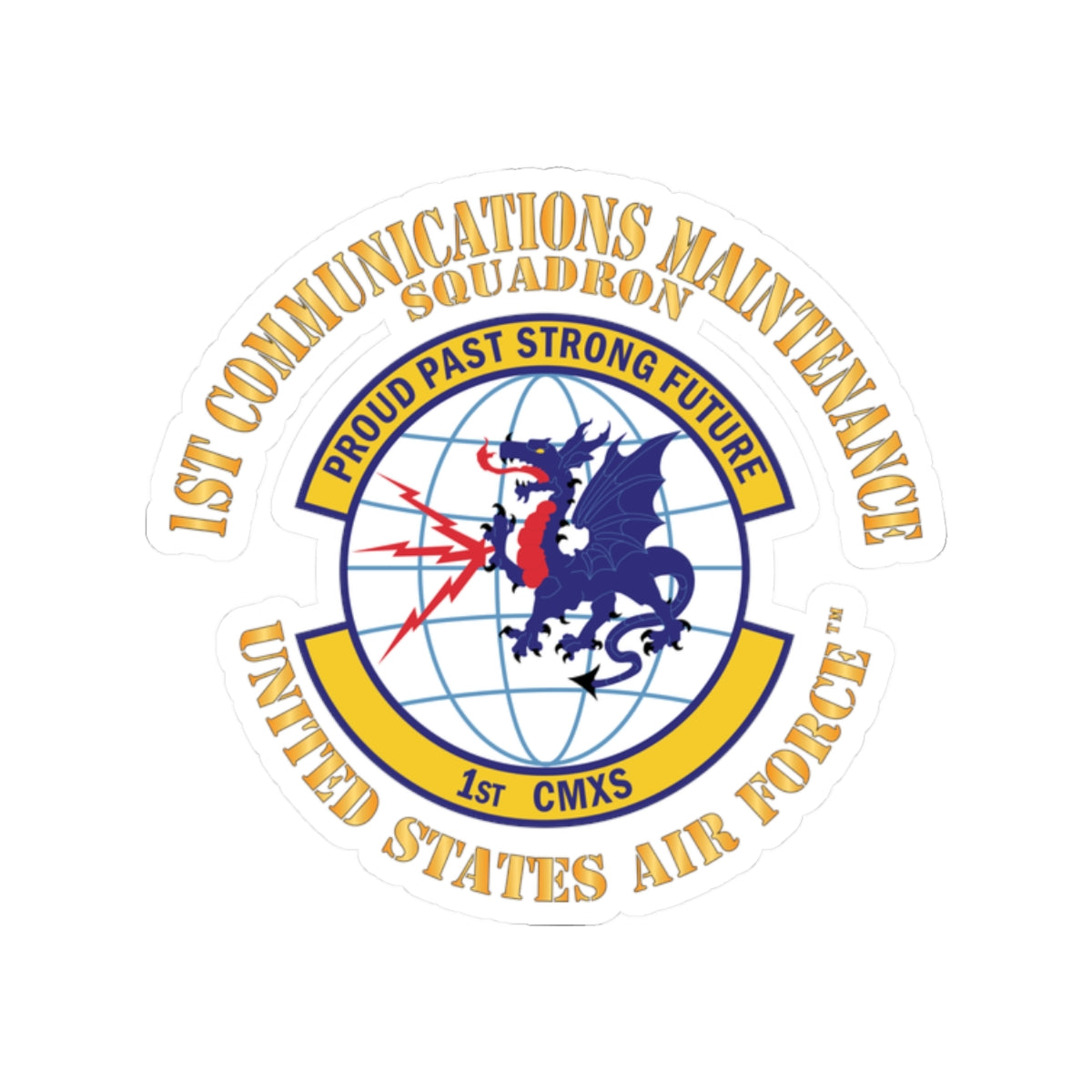 Kiss-Cut Stickers - USAF - 1st Communications Maintenance Squadron(USAFE) X 300