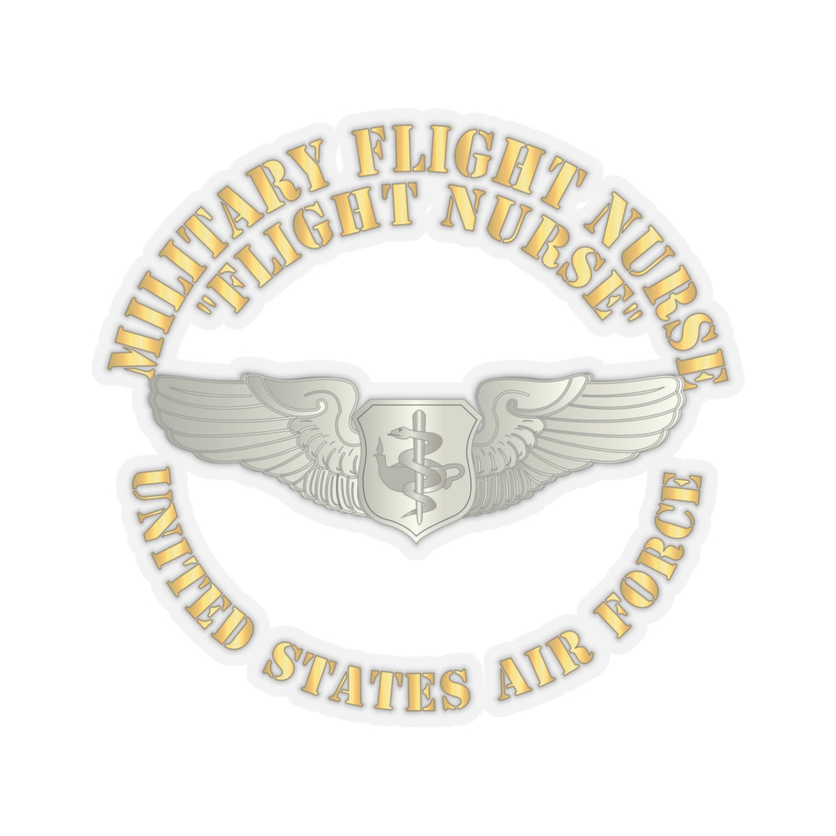 Kiss-Cut Stickers - USAF - Military Flight Nurse - Flight Nurse - Basic
