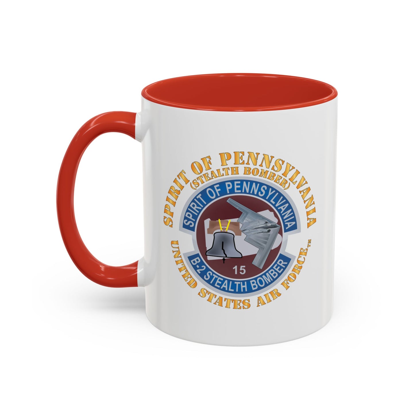 Accent Coffee Mug (11oz & 15oz) - USAF - B2 - Spirit of Pennsylvania Stealth Bomber X 300