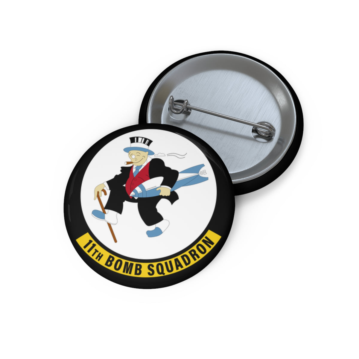 Custom Pin Button - USAF - 11th Bomb Squadron wo txt
