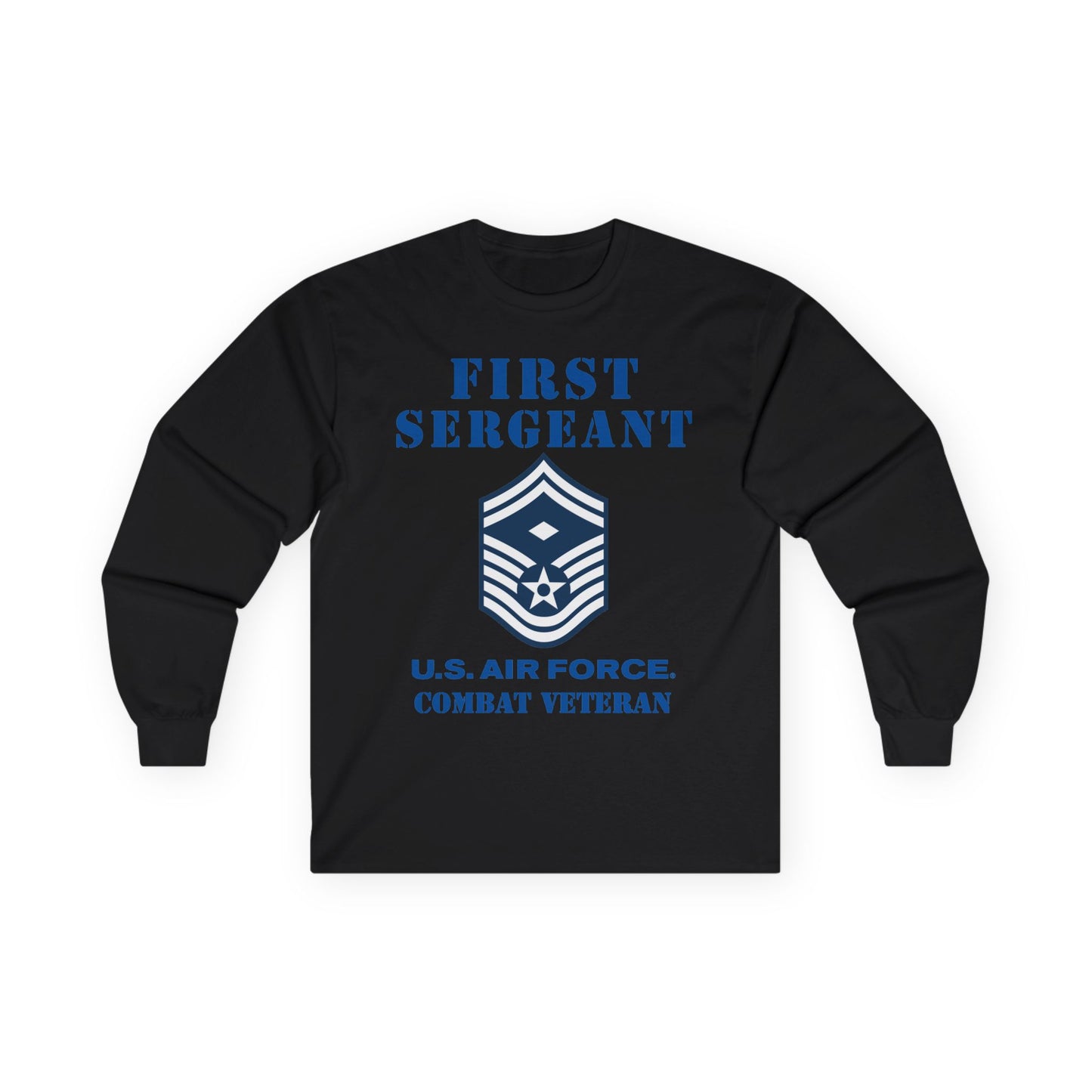 Unisex Ultra Cotton Long Sleeve Tee - USAF - First Sergeant (E8b) - 2020 - Combat Veteran
