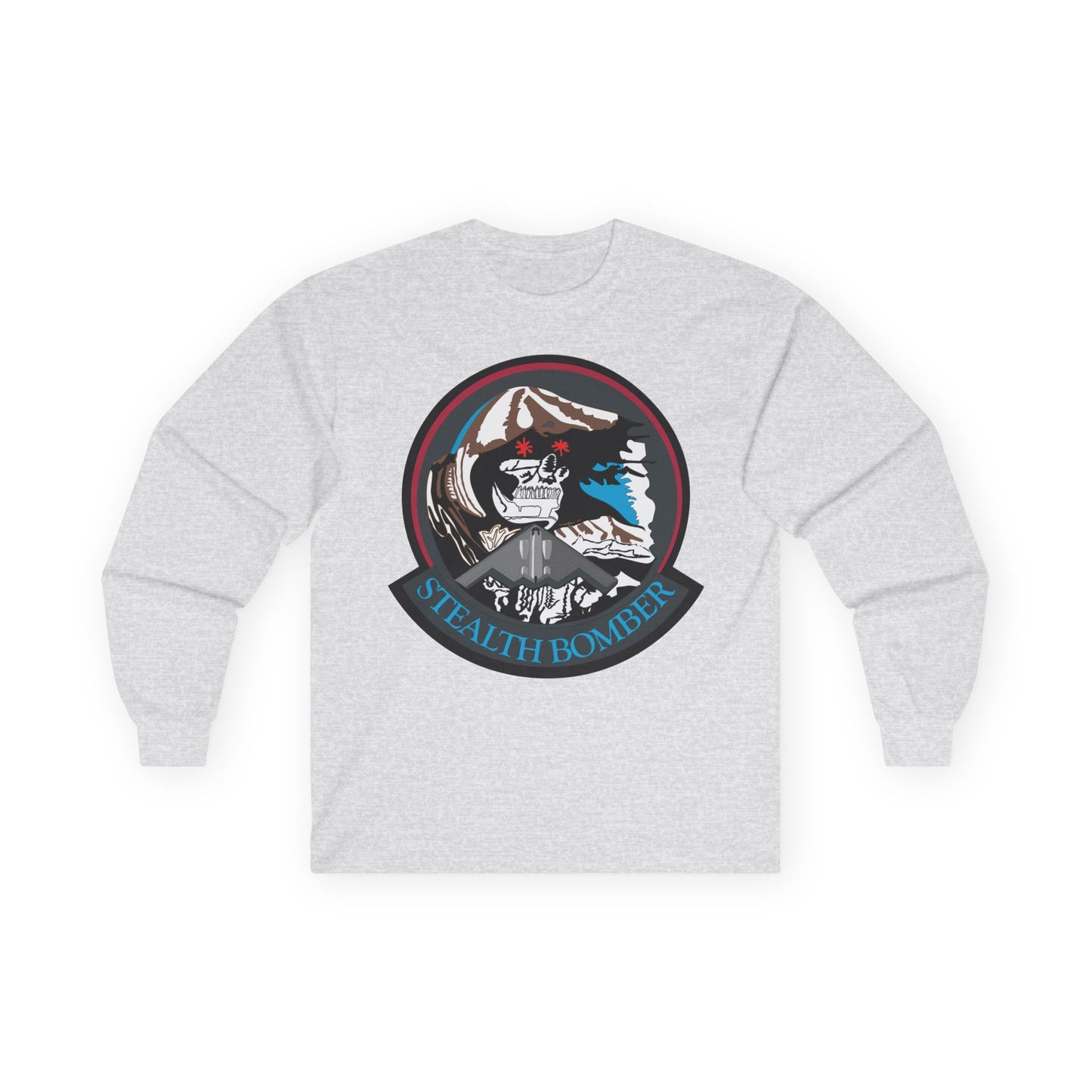 Unisex Ultra Cotton Long Sleeve Tee - USAF - B2 - Grim Reaper - Stealth Bomber wo txt X 300