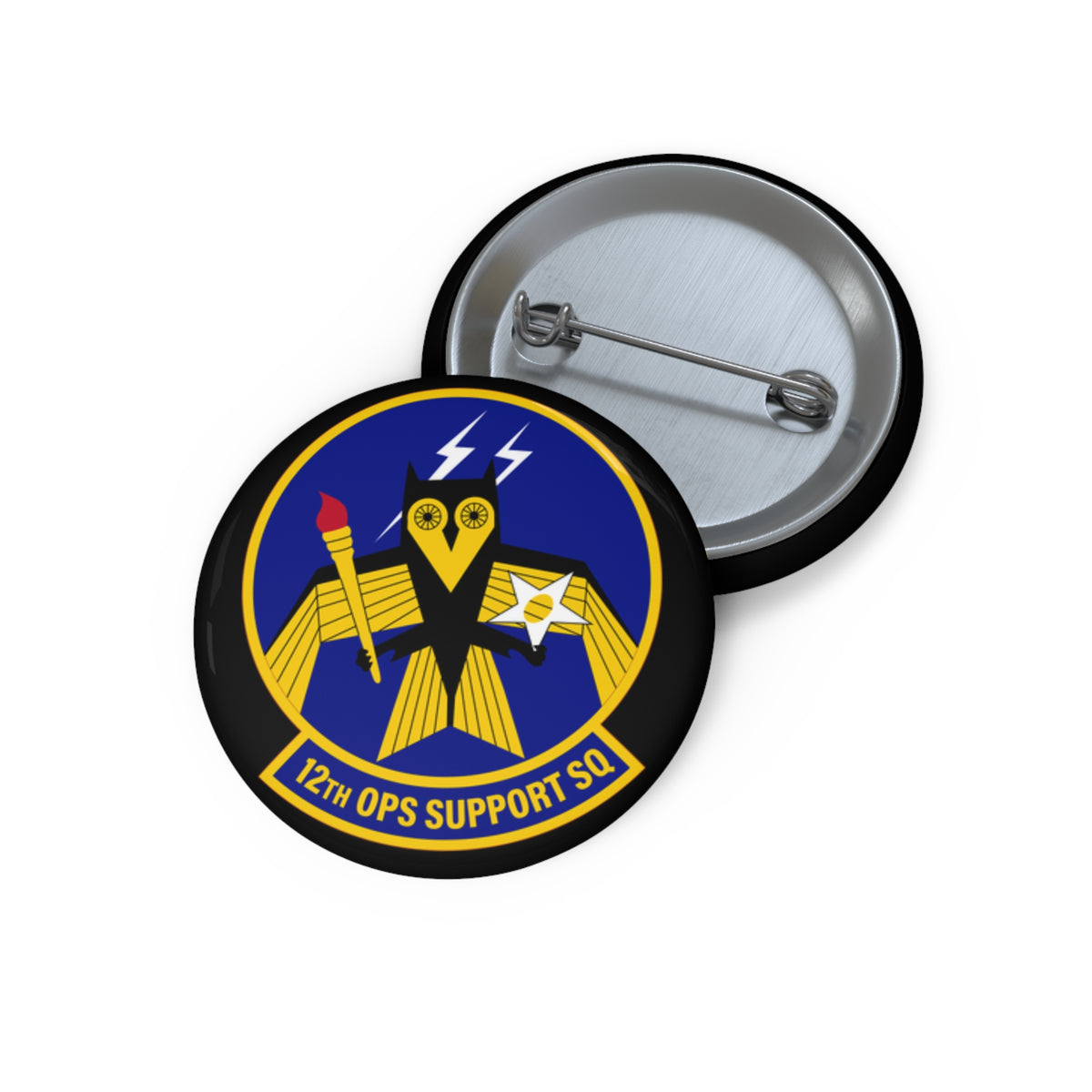 Custom Pin Button - USAF - 12th Operations Support Squadron wo txt