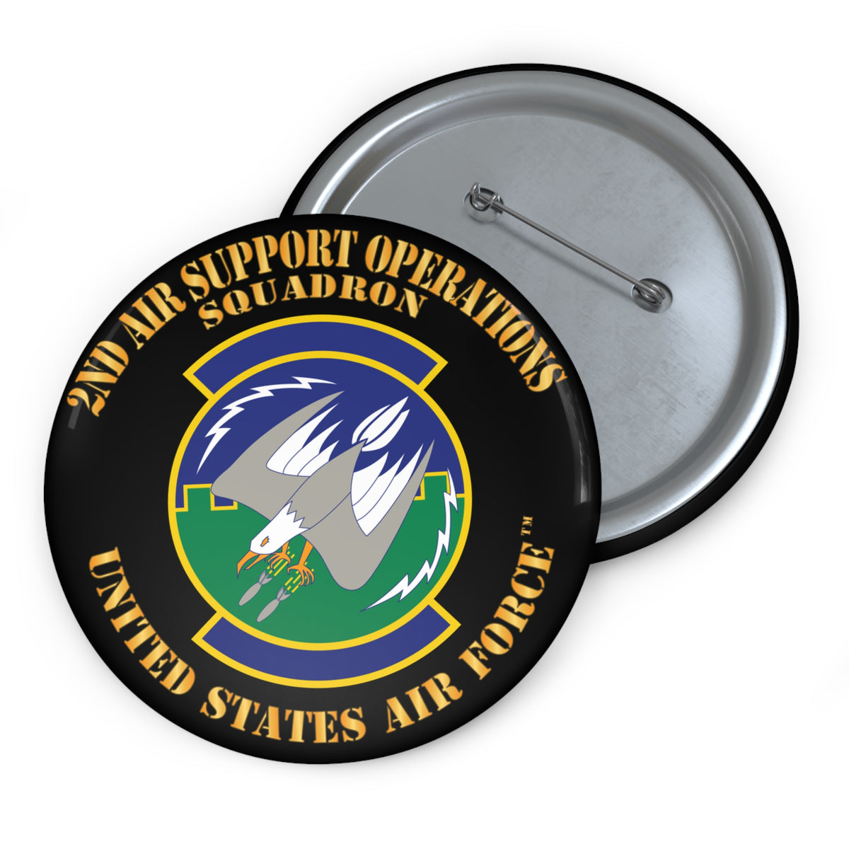 Custom Pin Button - USAF - 2nd Air Support Operations Squadron