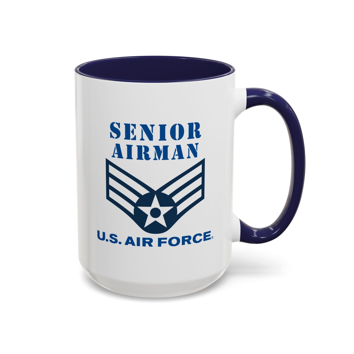 Accent Coffee Mug (11oz & 15oz) - USAF - Senior Airman (E4) - 2020 - US Air Force w Text X 300