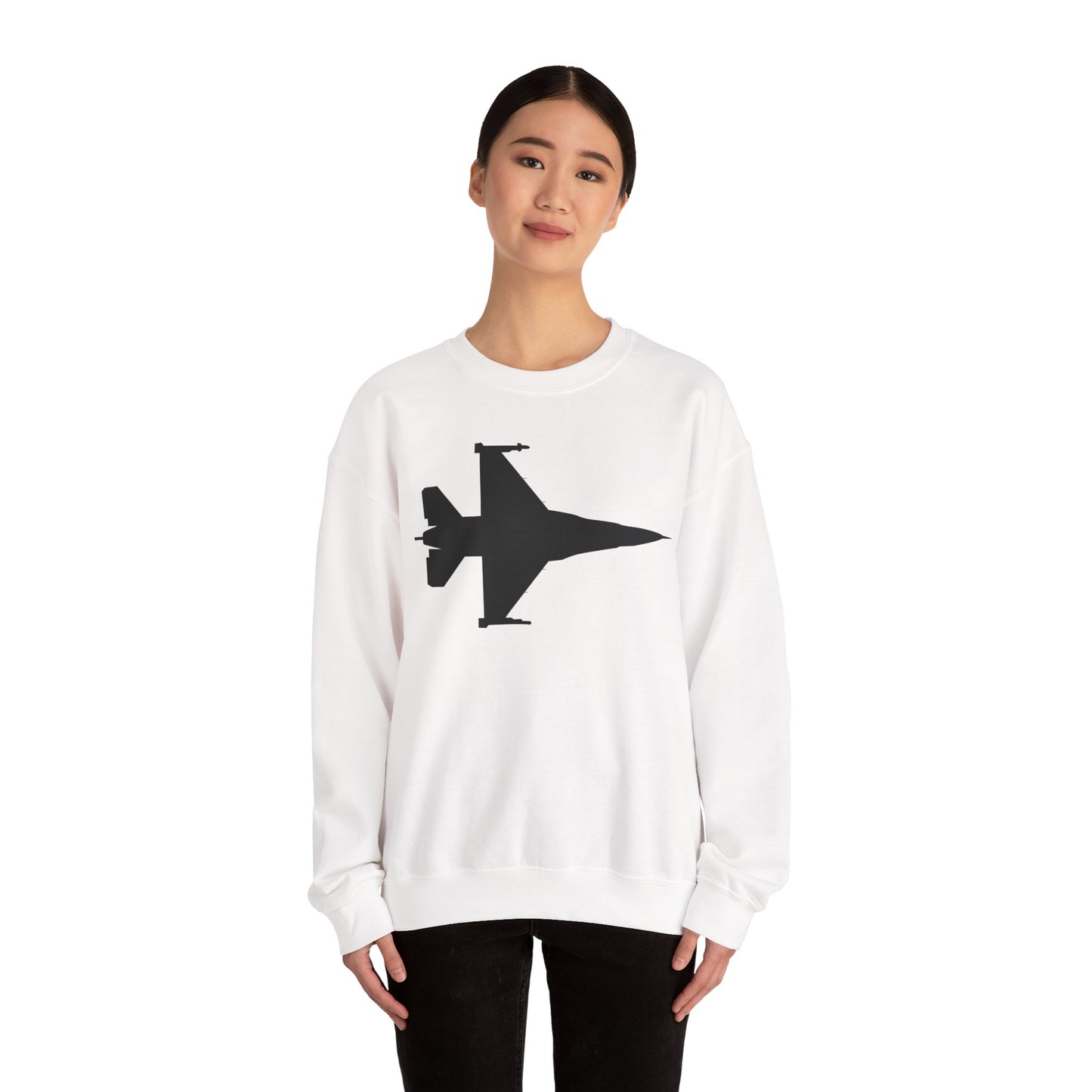 Crewneck Sweatshirt - Aircraft - F-16 -Top - Silhouette - wo Txt X 300