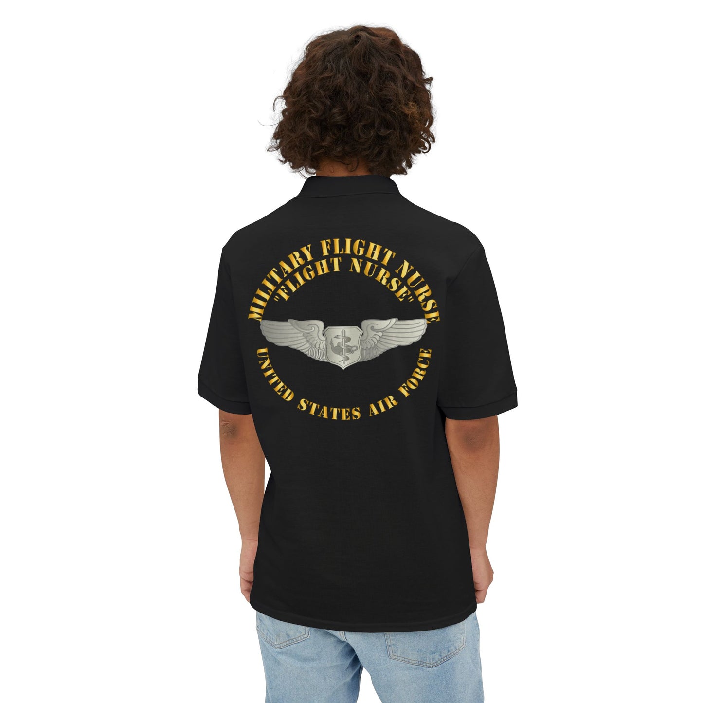 Men's Piqué Polo - USAF - Military Flight Nurse - Flight Nurse - Basic