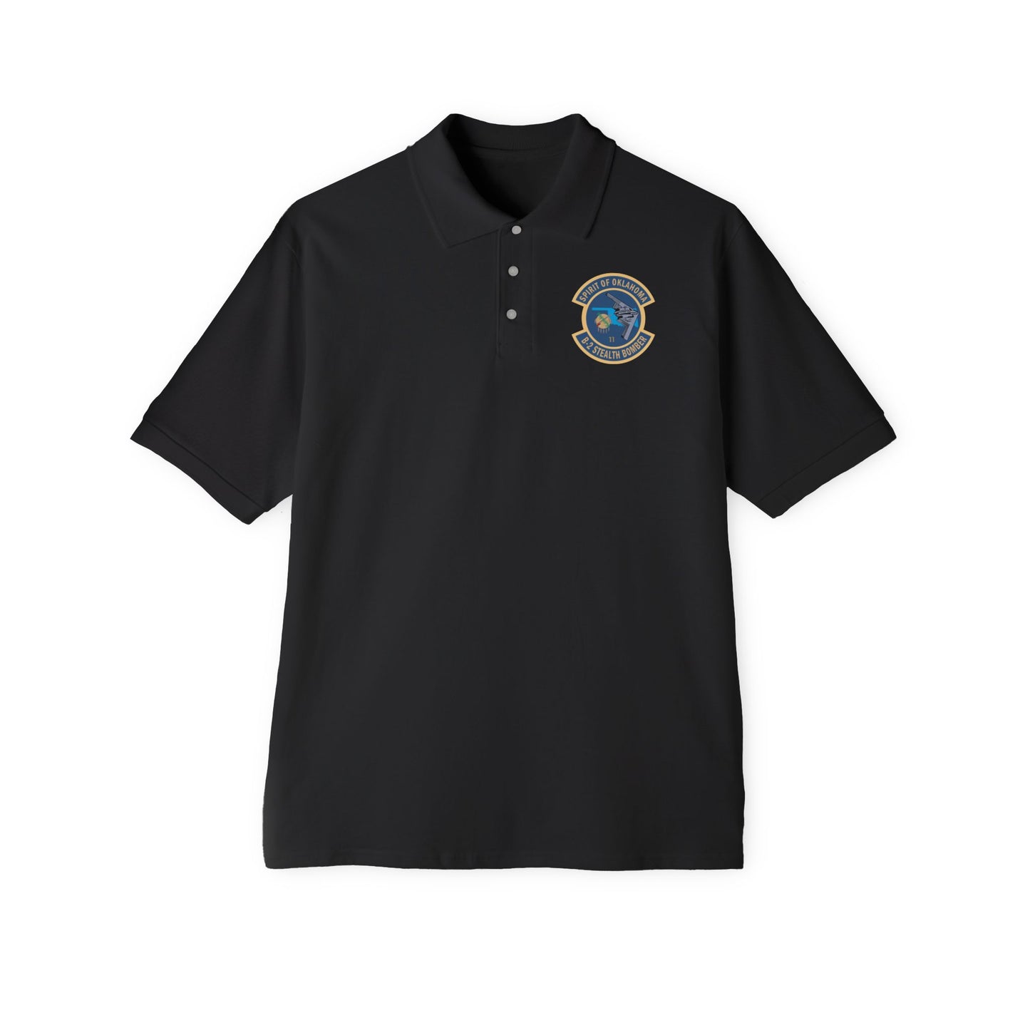 Men's Piqué Polo - USAF - B2 - Spirit of Oklahoma - Stealth Bomber wo txt X 300