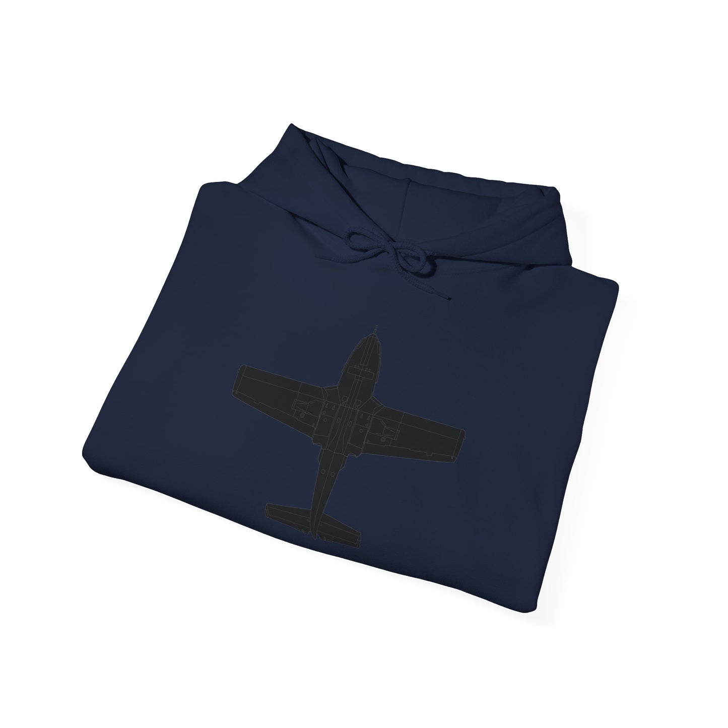 Unisex Heavy Blend Hooded Sweatshirt - Aircraft - T-37-Trainer - Bottom - Black - Metal X 300