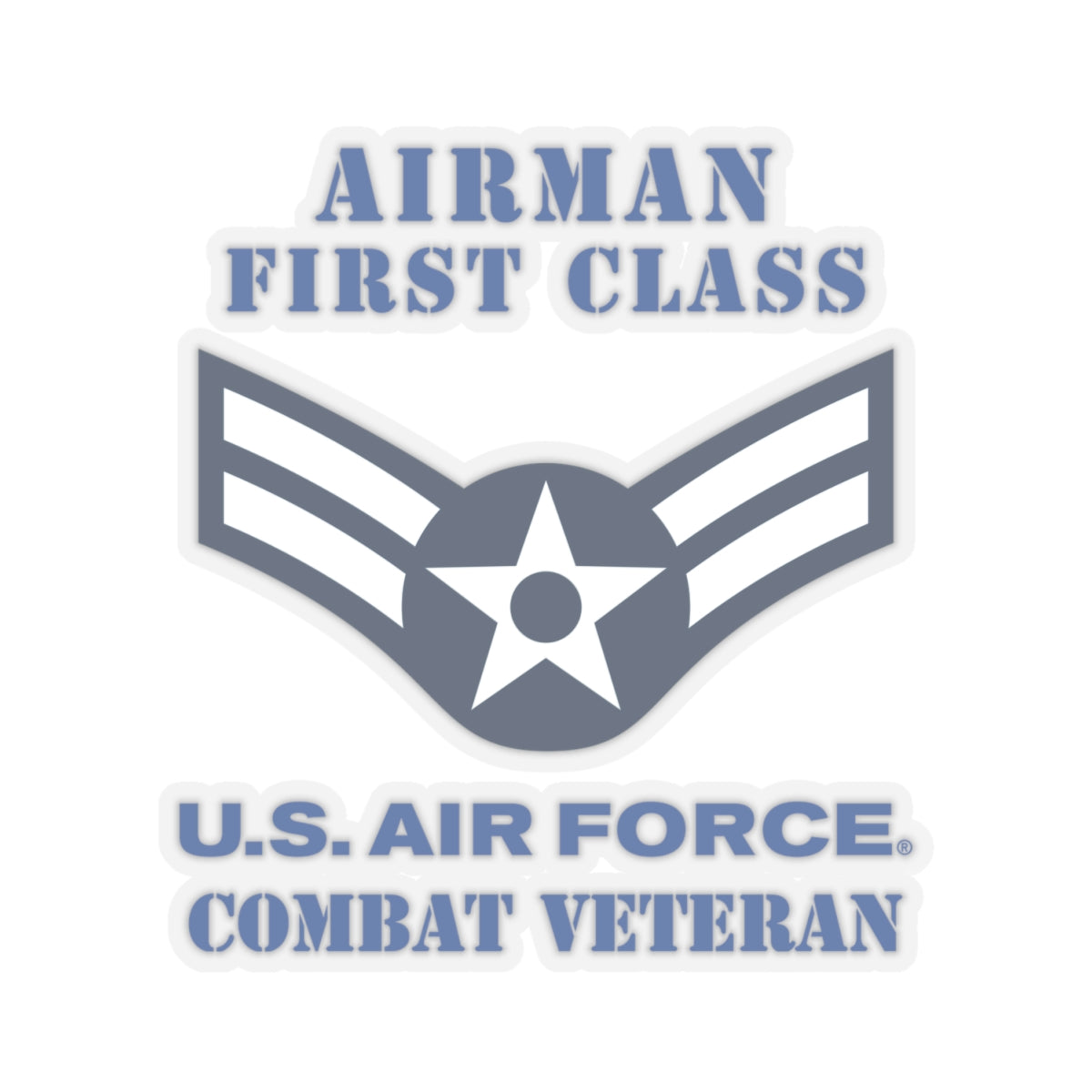 Kiss-Cut Stickers - USAF - Airman - First Class (E3) - 2020 - Combat Veteran